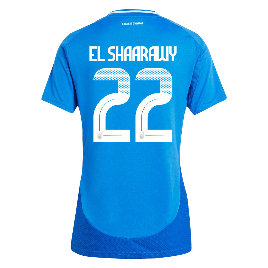 Stephan El Shaarawy 22 Italy National Team 2024/25 Home Women Jersey - Blue