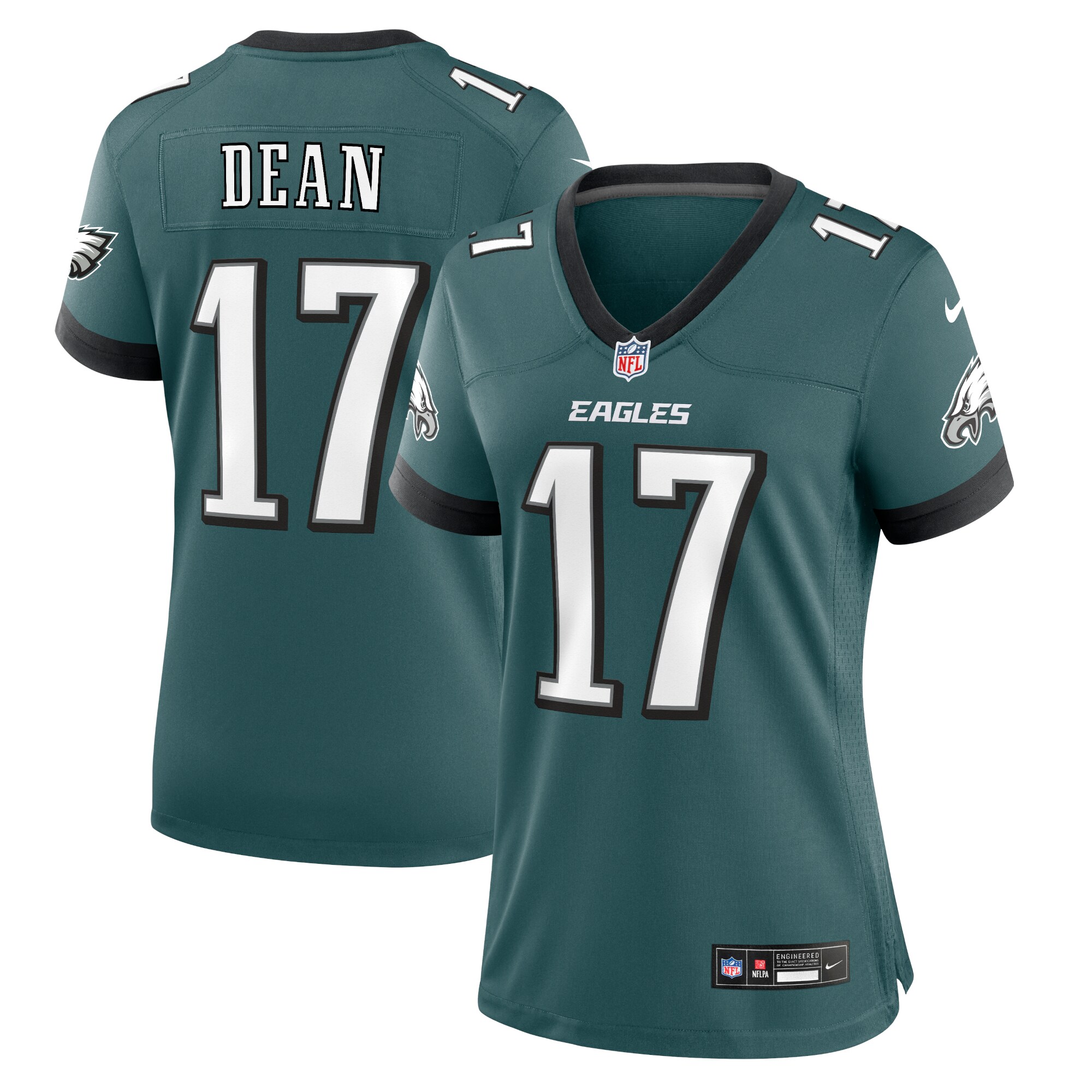 Nakobe Dean Philadelphia Eagles  Women's Team Game Jersey - Midnight Green