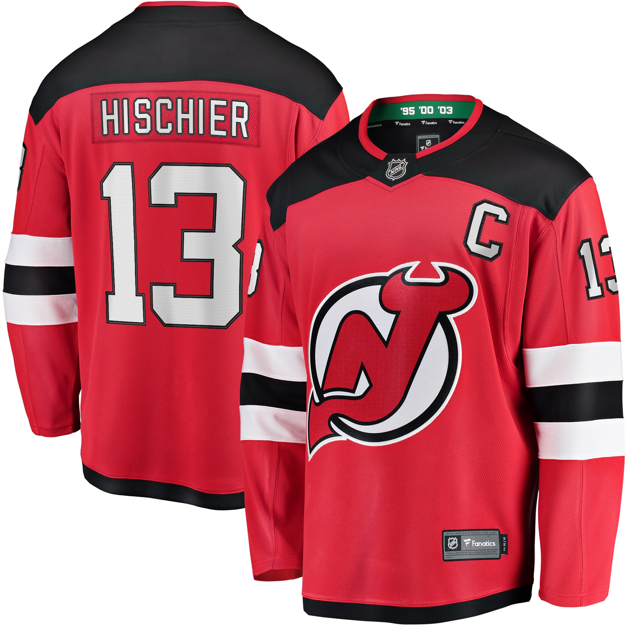 Nico Hischier New Jersey Devils Fanatics Captain Patch Home Breakaway ...