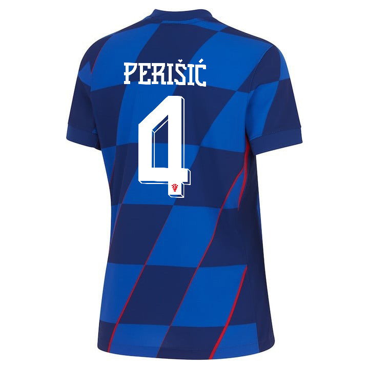 Ivan Perišić 4 Croatia National Team 2024 Away WOMEN Jersey - Blue
