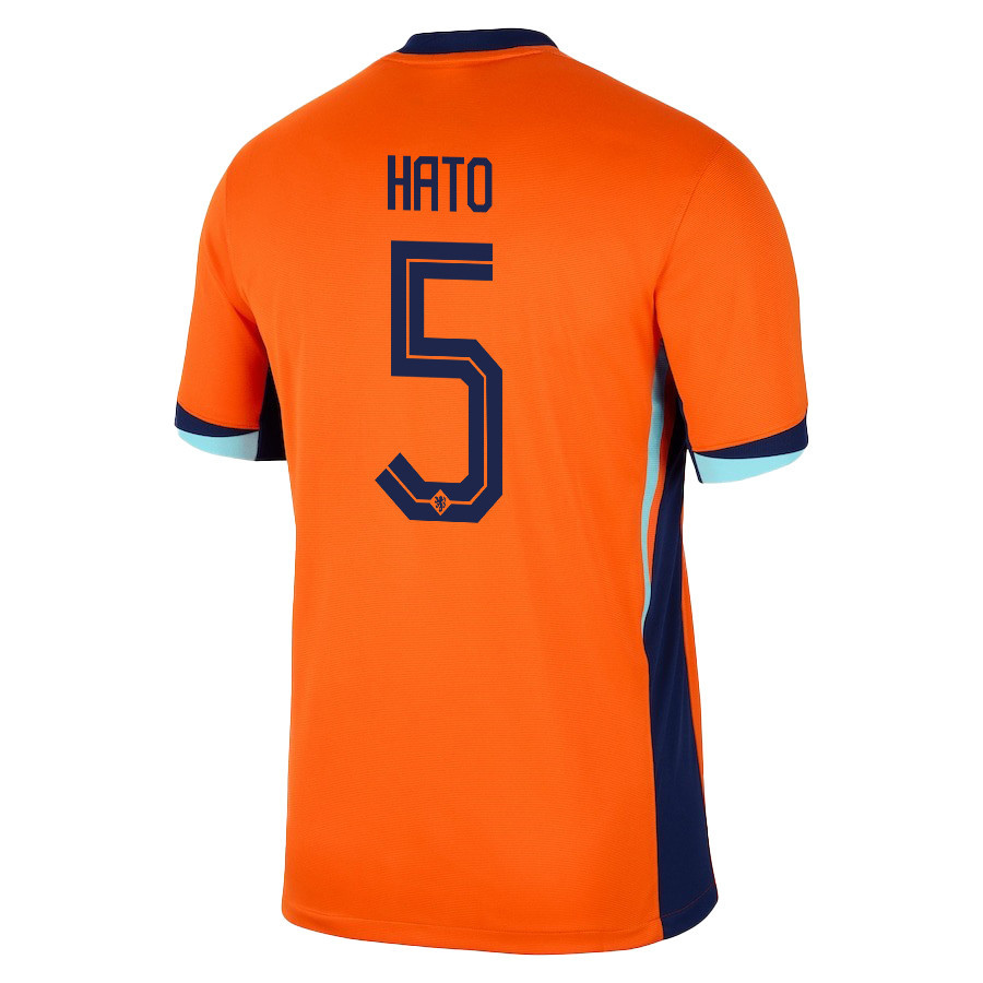 Jorrel Hato 5 Netherlands National Team 2024/25 Home Men Jersey - Orange