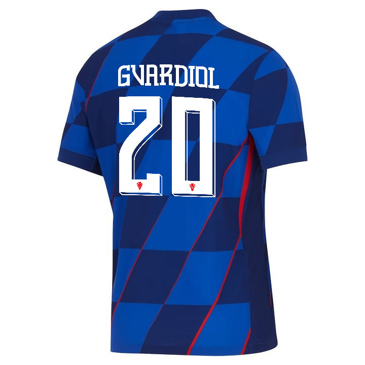 Joško Gvardiol 20 Croatia National Team 2024 Away Men Jersey - Blue