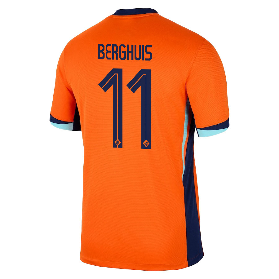 Steven Berghuis 11 Netherlands National Team 2024/25 Home Men Jersey - Orange