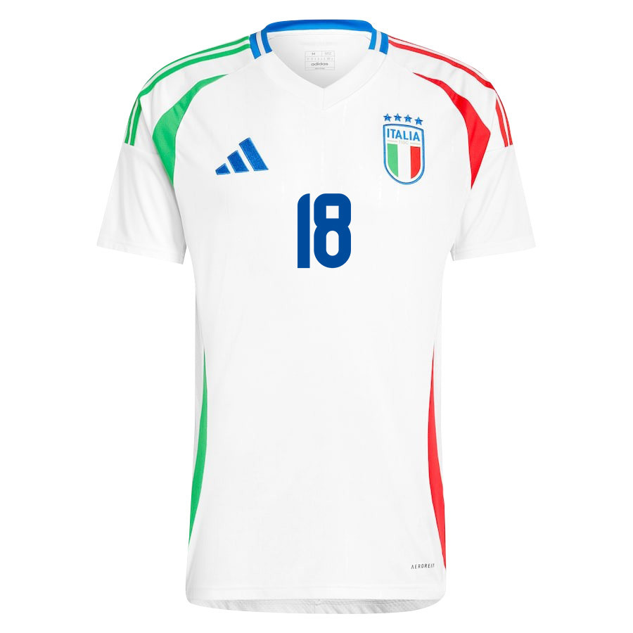 Nicolo Barella 18 Italy National Team 2024/25 Away Men Jersey - White