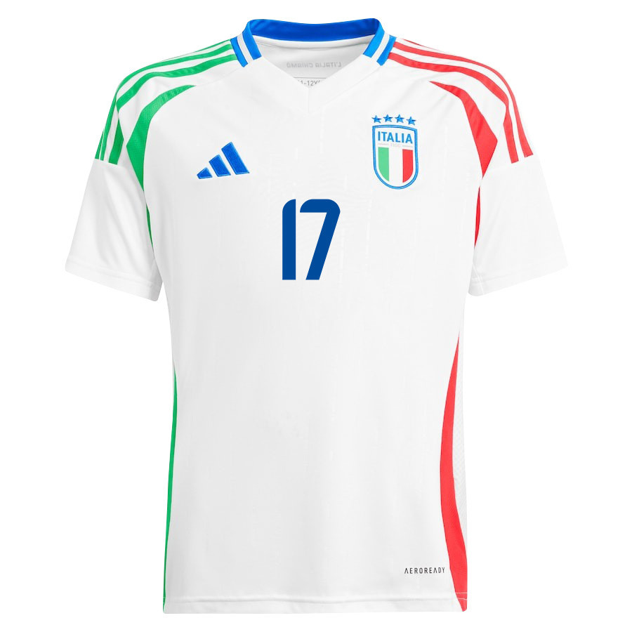 Gianluca Mancini 17 Italy National Team 2024/25 Away YOUTH Jersey - White