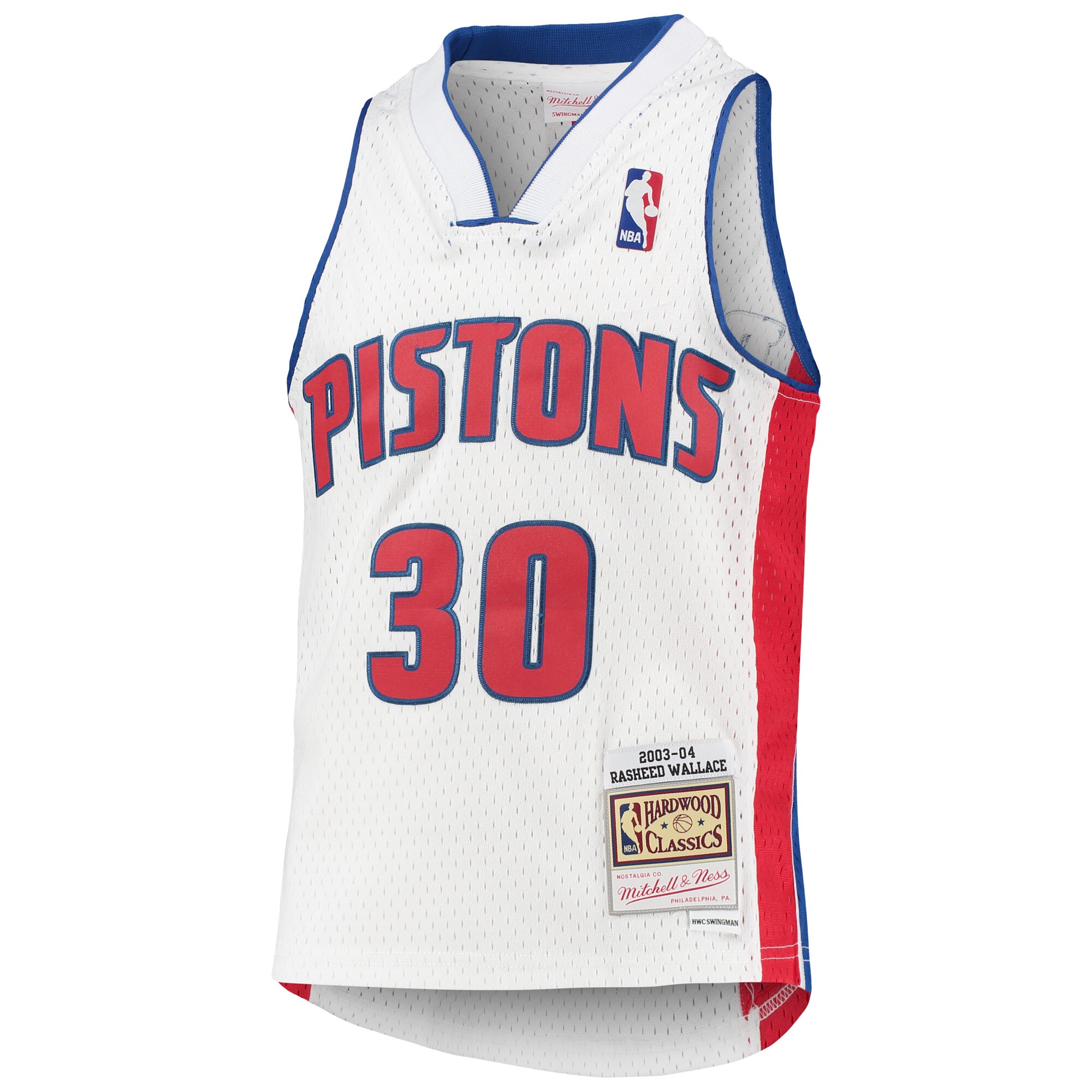 Rasheed Wallace Detroit Pistons Mitchell & Ness Youth 2003\/04 Hardwood Classics Swingman Jersey - White