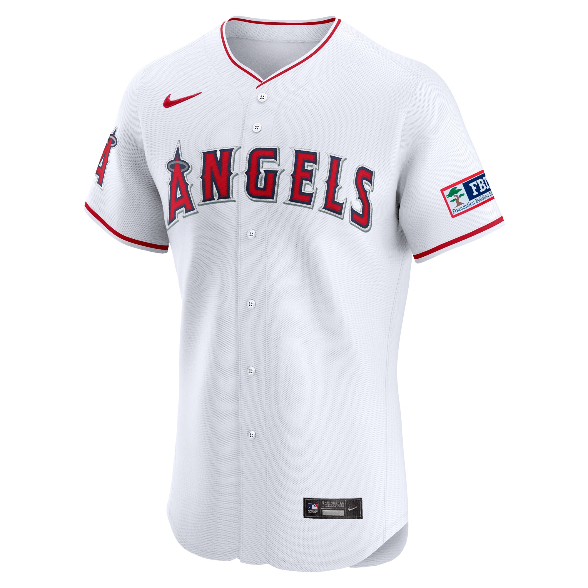 Los Angeles Angels  Home Elite Patch Jersey - White