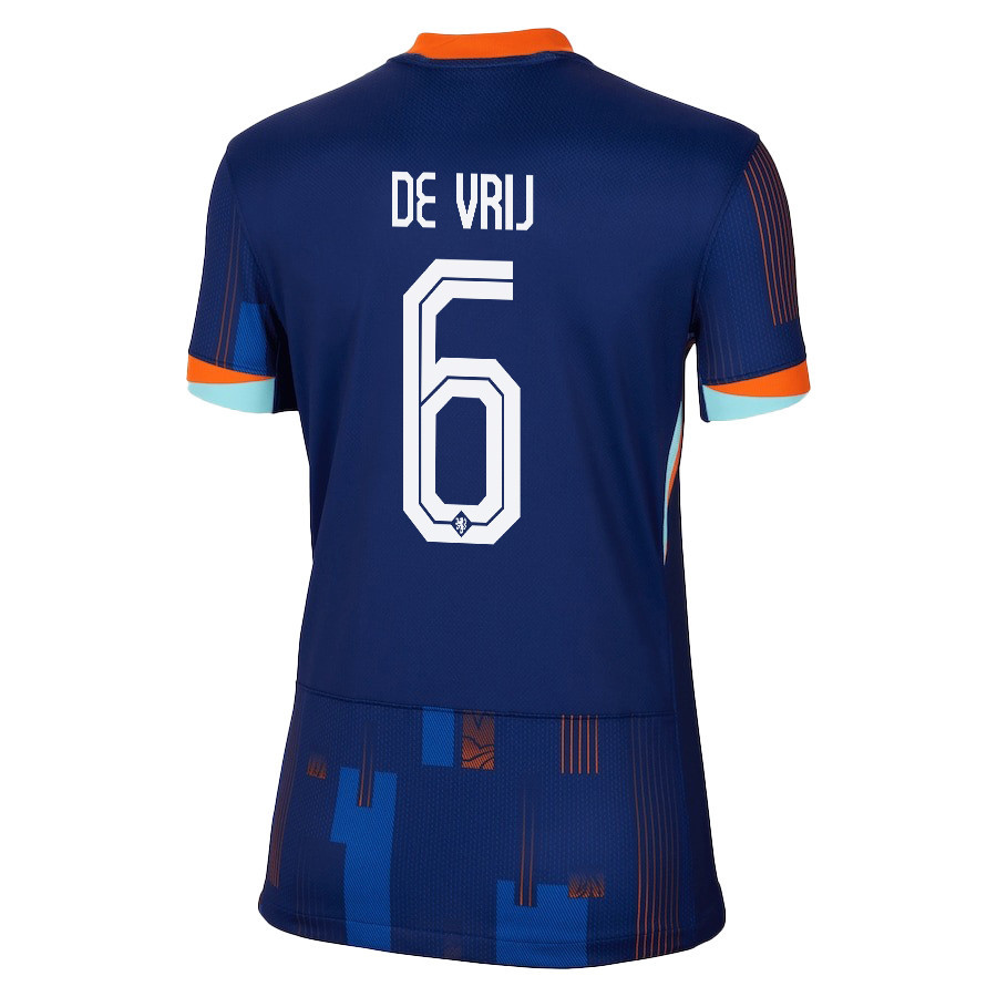 Stefan de Vrij 6 Netherlands National Team 2024/25 Away WOMEN Jersey - Navy