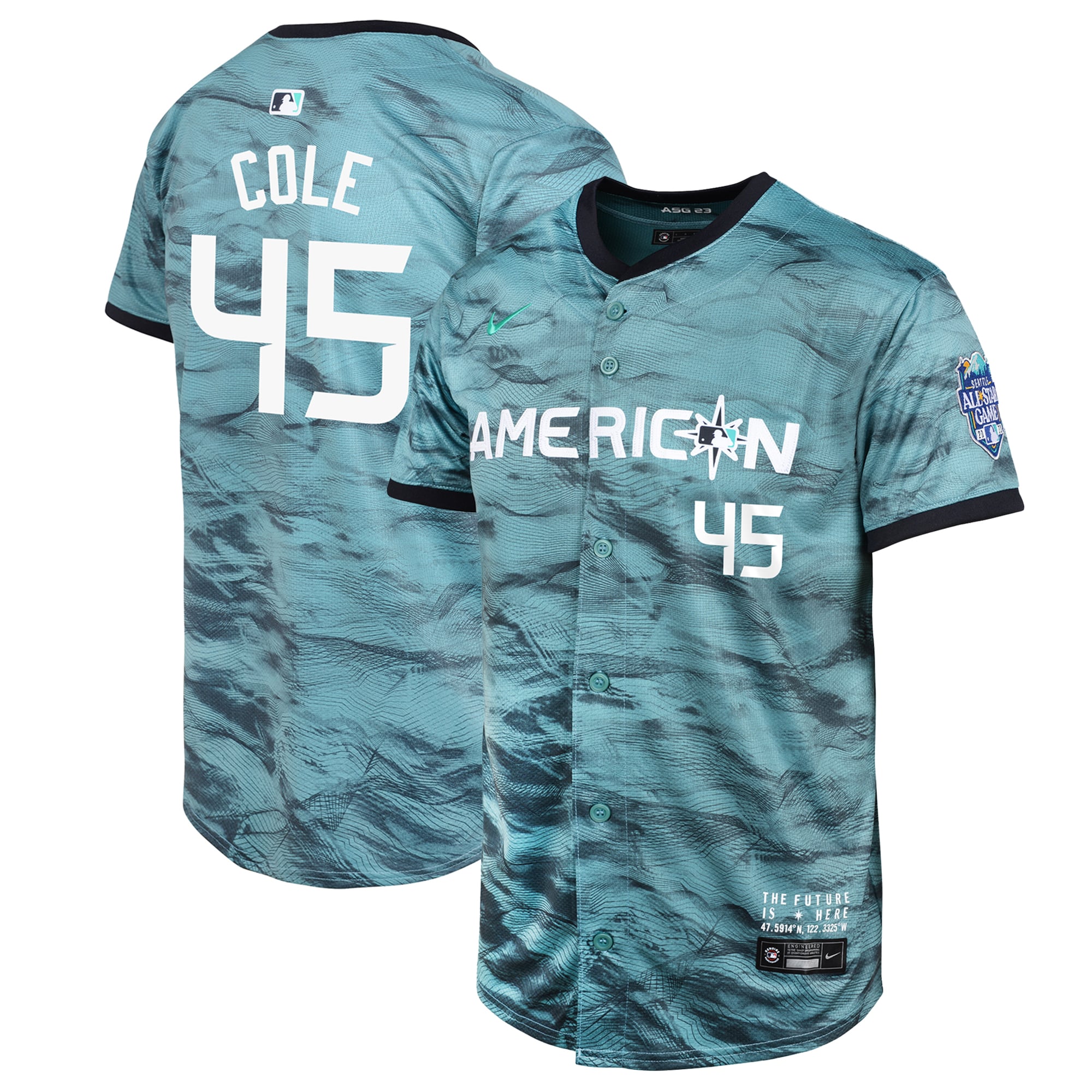 Gerrit Cole American League  Youth 2023 MLB All-Star Game Limited Player Jersey - Teal