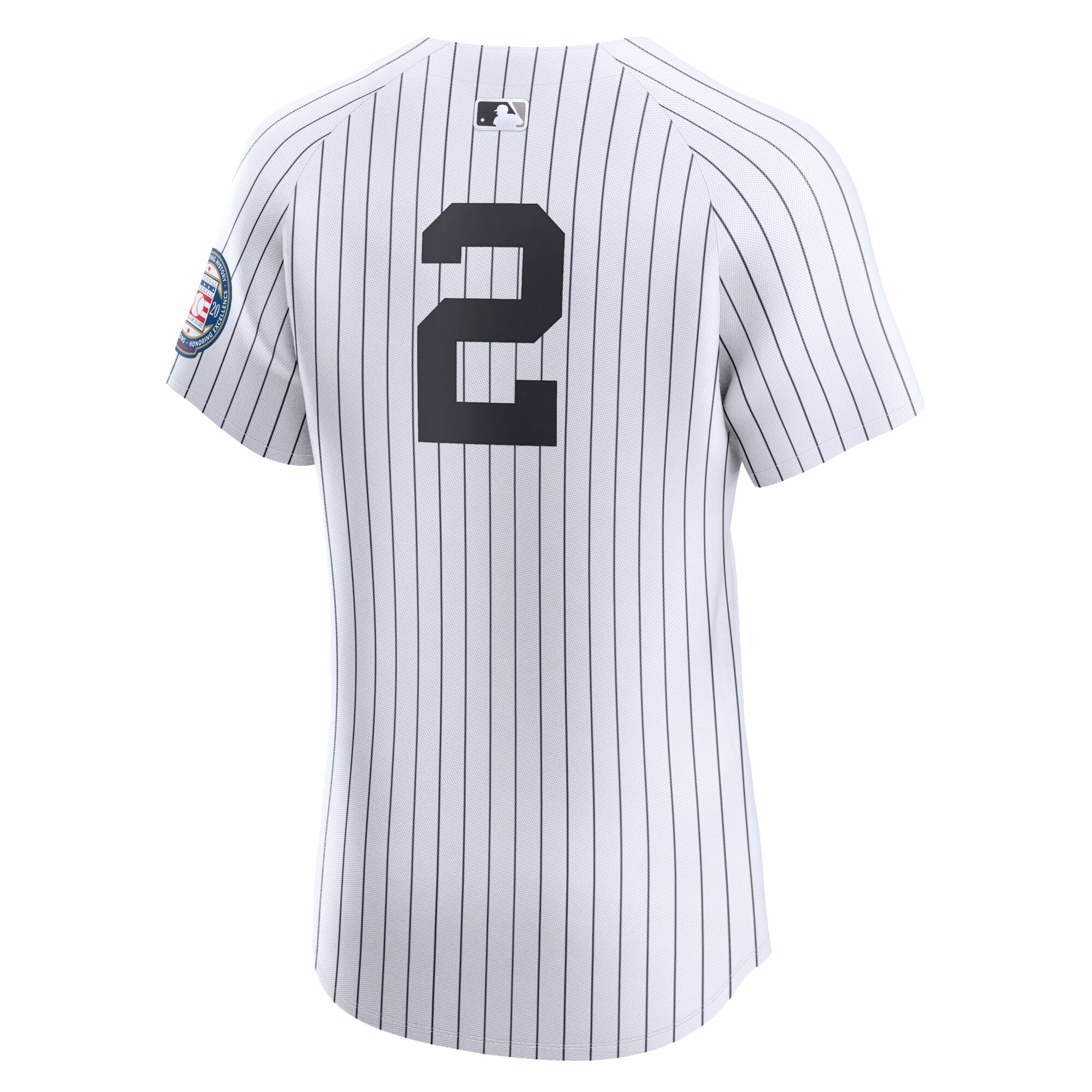 Derek Jeter New York Yankees  Home 2020 Hall of Fame Induction Patch Elite Player Jersey - White