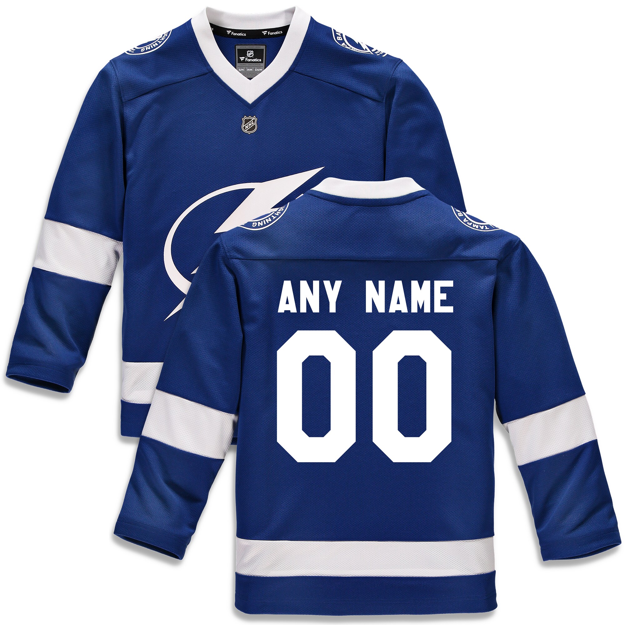 Tampa Bay Lightning Fanatics Youth Home Replica Custom Jersey - Blue