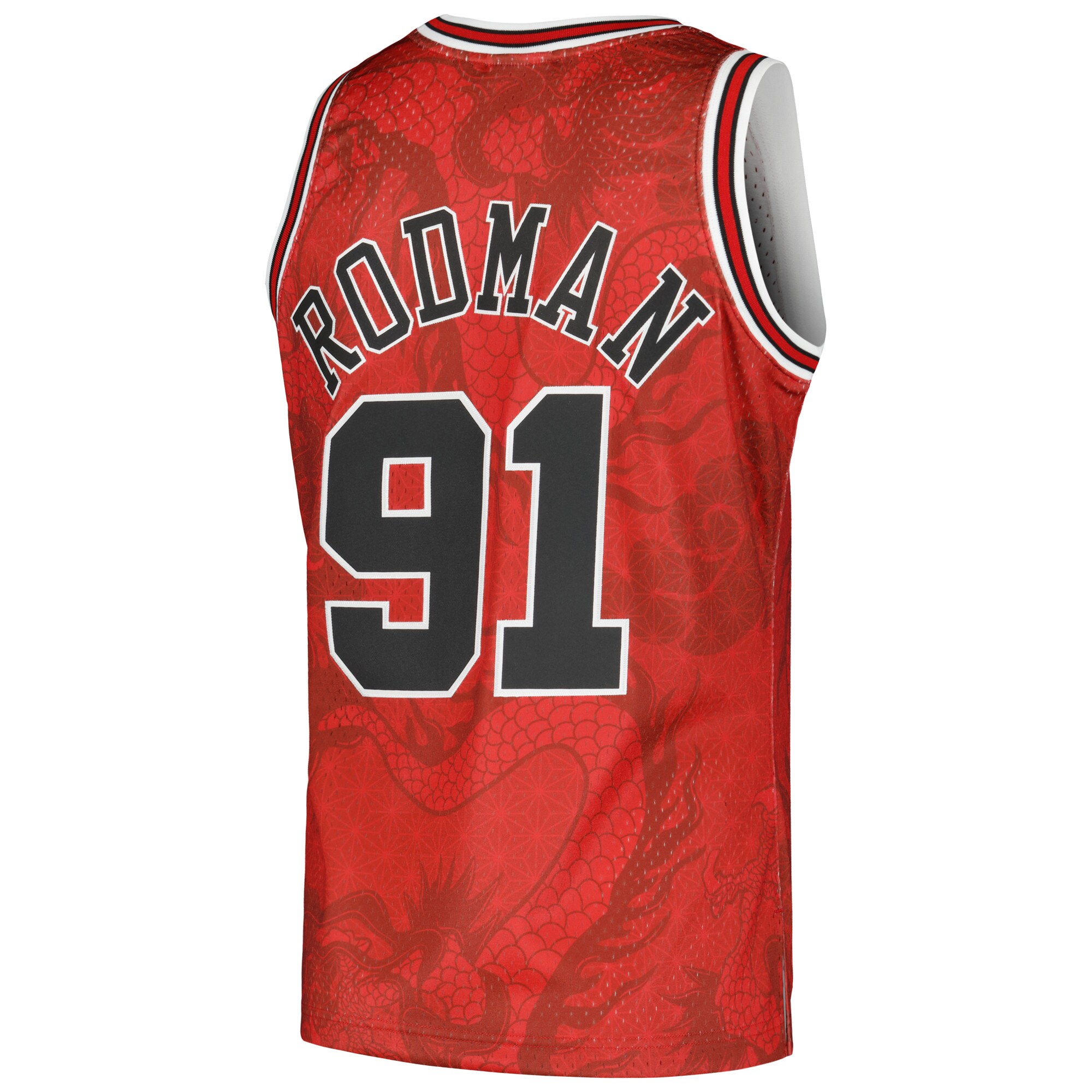Dennis Rodman Chicago Bulls Mitchell & Ness 1997\/98 Hardwood Classics Asian Heritage 6.0 Swingman Throwback Player Jersey - Red