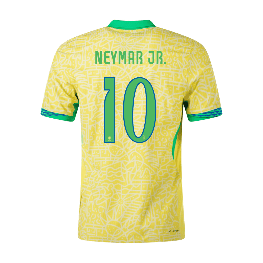Neymar Jr. 10 Brazil National Team 2024 Home Stadium Men Jersey - Yellow