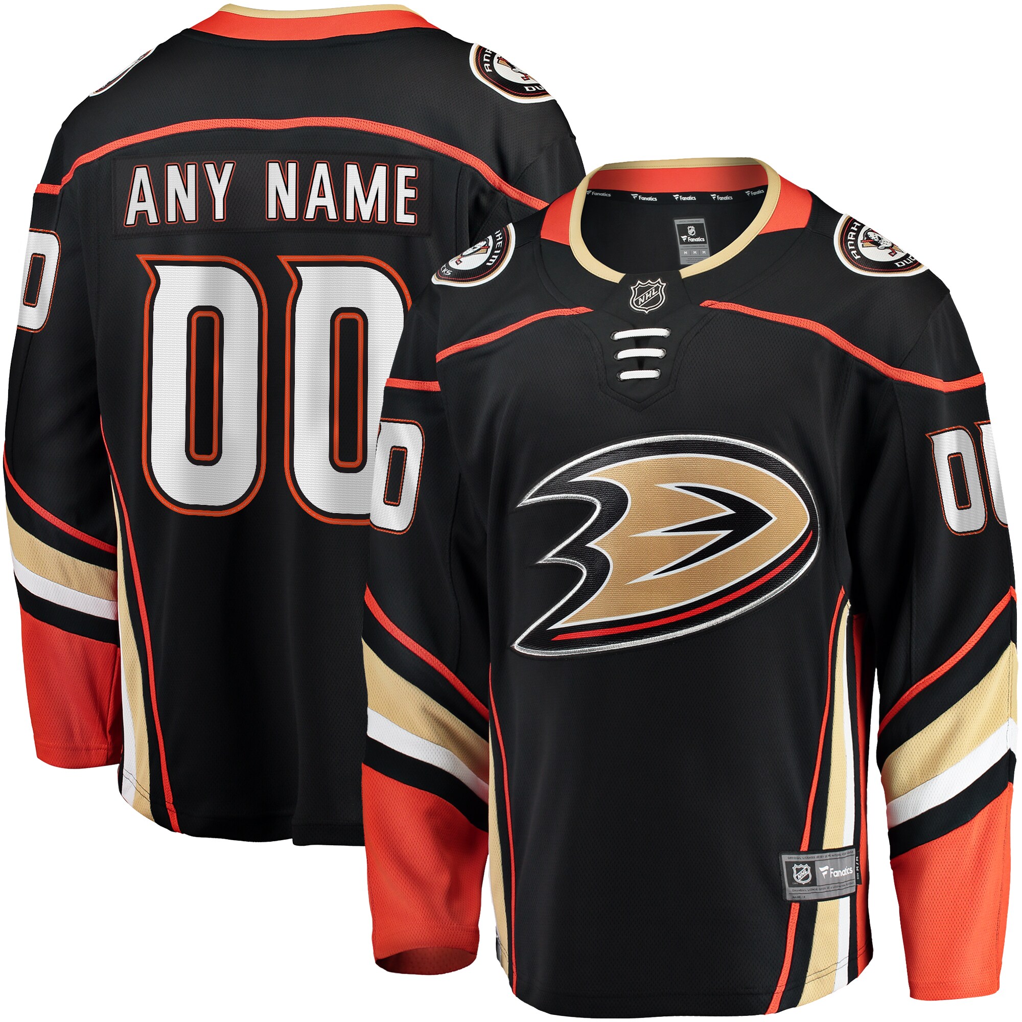 Anaheim Ducks Fanatics Home Breakaway Custom Jersey - Black