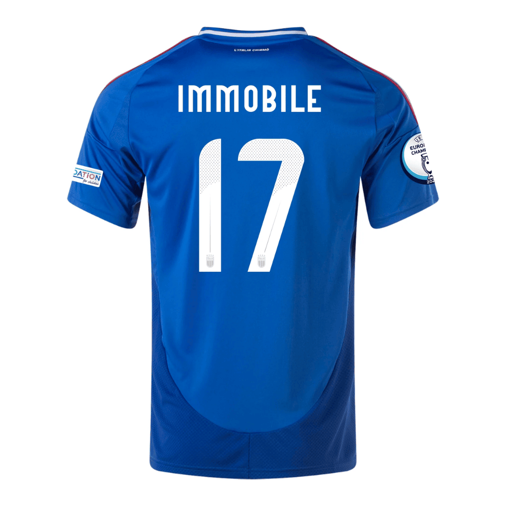 Ciro Immobile 17 Italy National Team 2024 Home Men Jersey - Blue