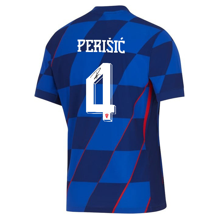 Ivan Perišić 4 Signed Croatia National Team 2024 Away Men Jersey Autographed - Navy