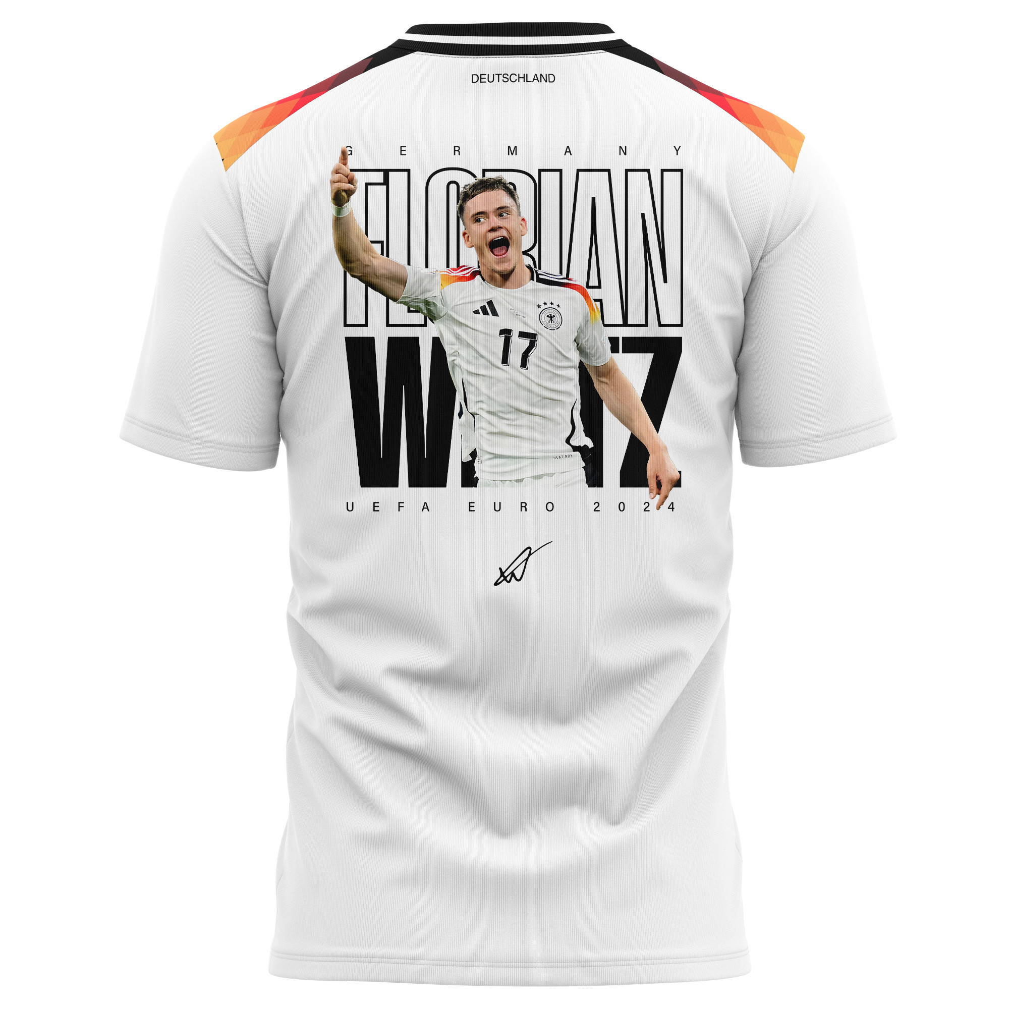 Florian Wirtz 17 Signed Rising Star Germany National Team 2024 Home Kits AOP T-shirt - White