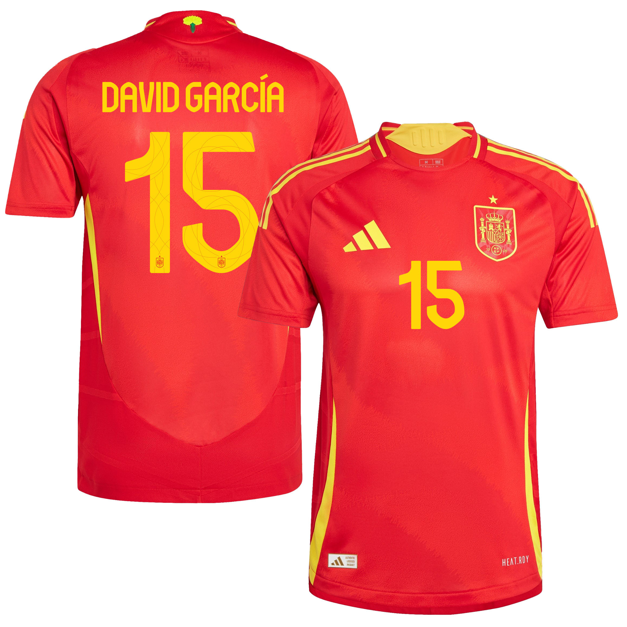 David García 15 Spain National Team 2024 Home Men Jersey - Red