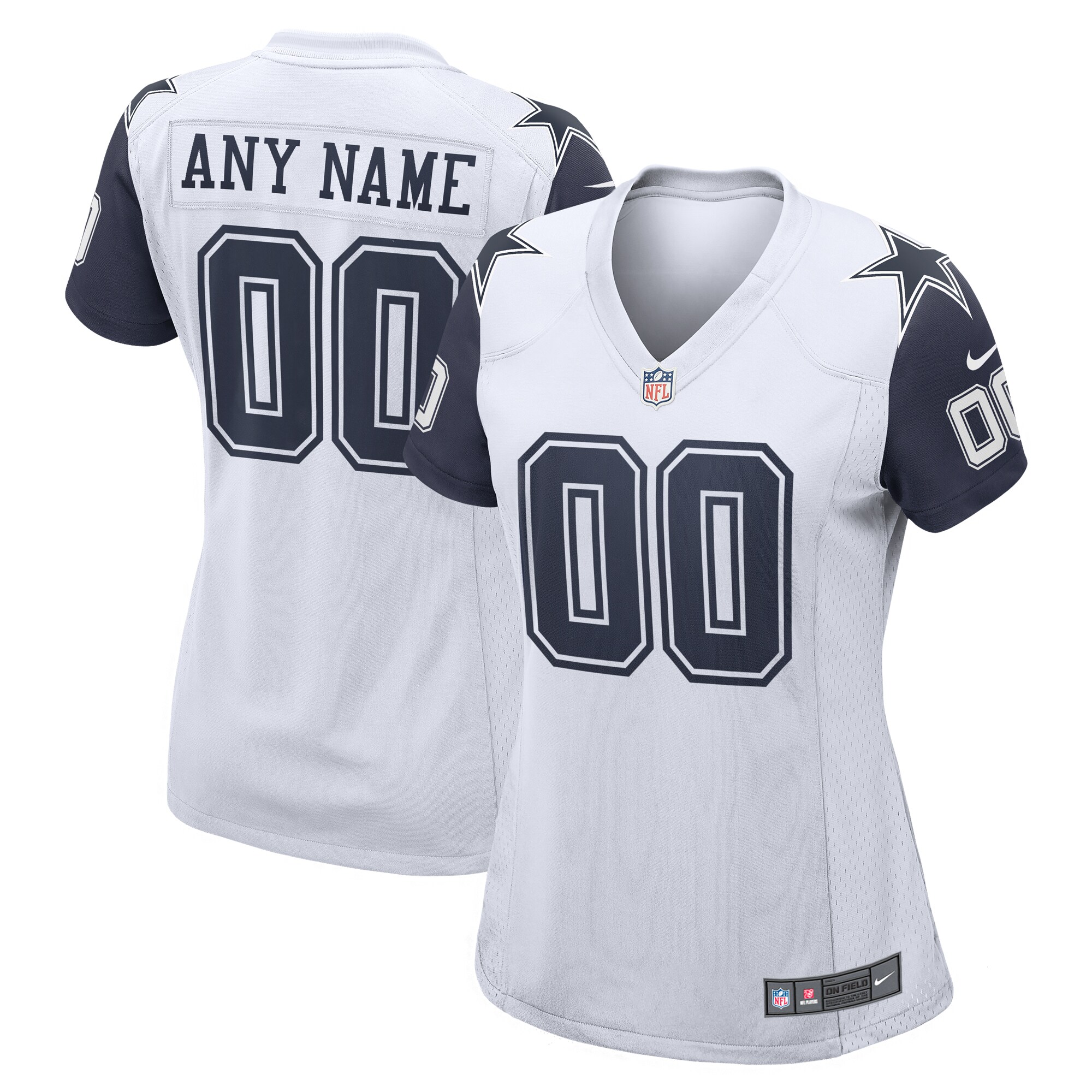 Dallas Cowboys  Women's Alternate Custom Game Jersey - White
