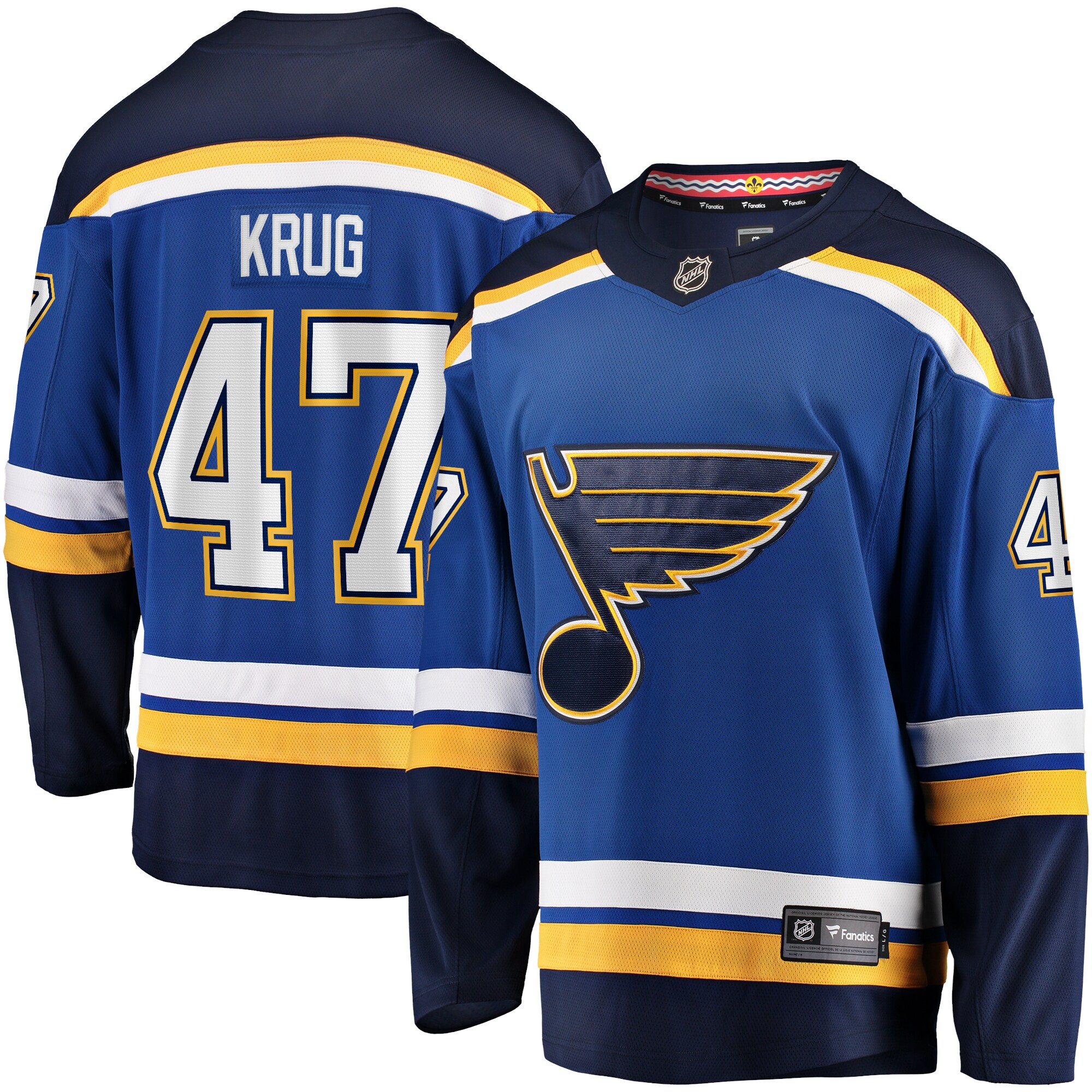 Torey Krug St. Louis Blues Fanatics Home Premier Breakaway Player Jersey - Blue