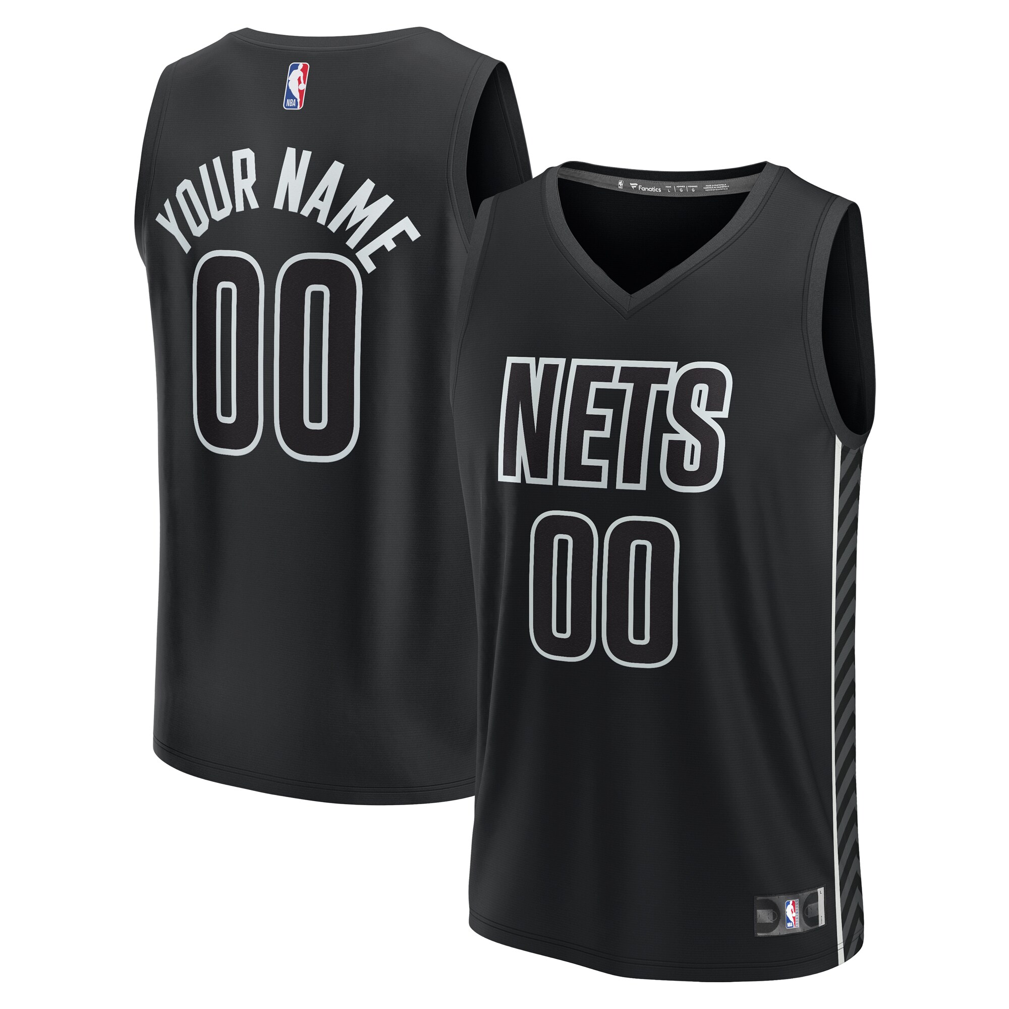 Brooklyn Nets Fanatics Youth Fast Break Replica Custom Jersey - Statement Edition - Black
