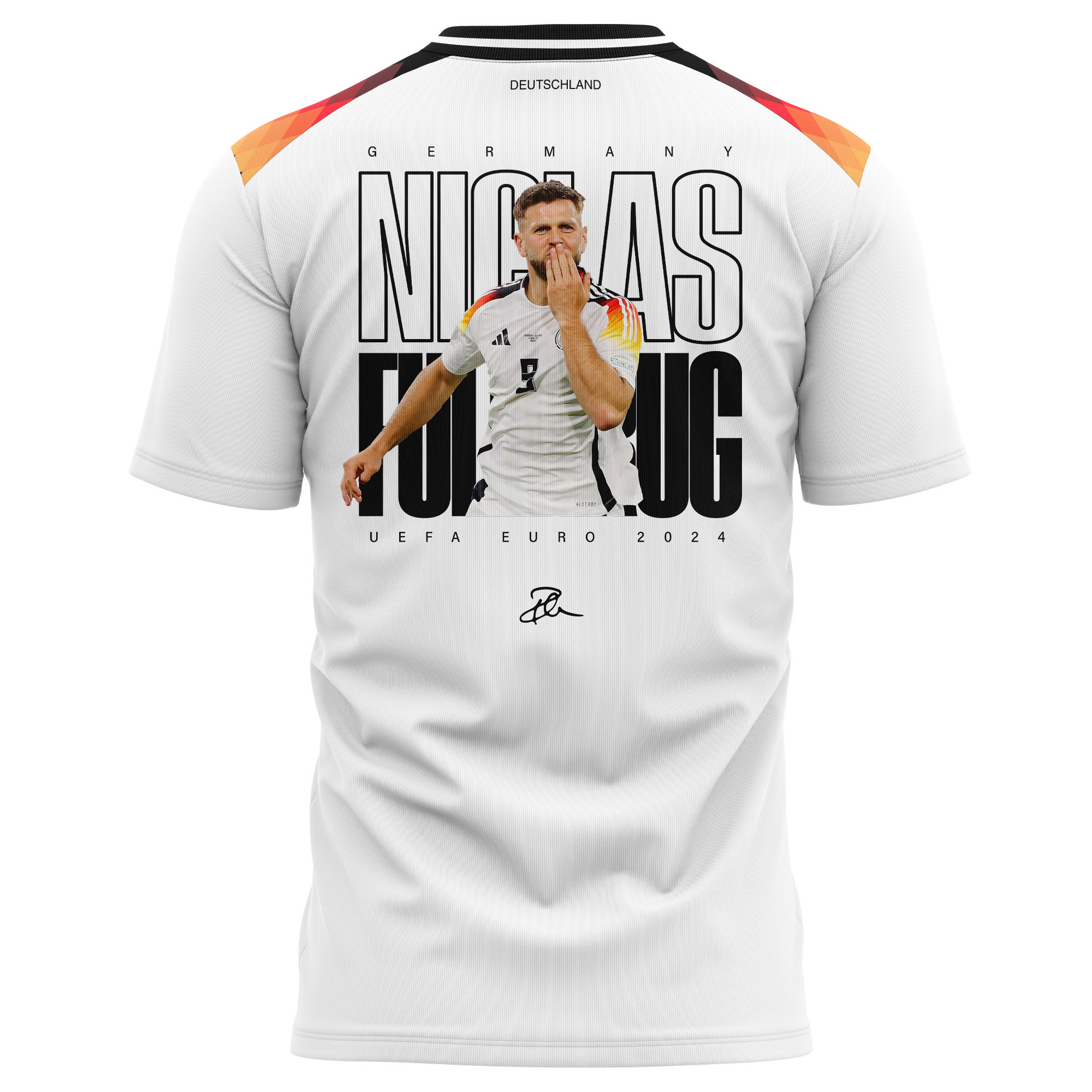 Niclas Füllkrug 9 Signed Goal Germany National Team 2024 Home Kits AOP T-shirt - White