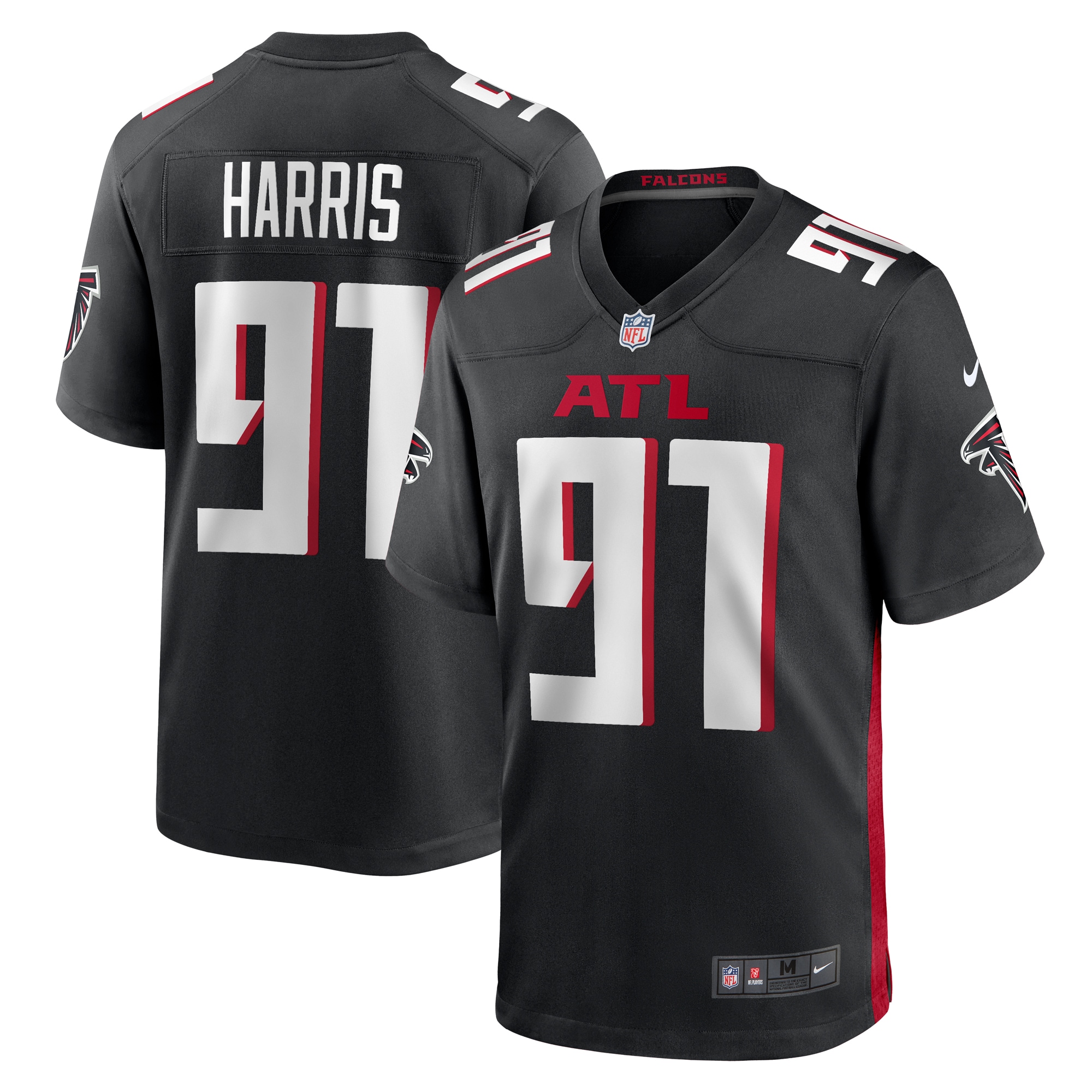 Demone Harris Atlanta Falcons   Game Jersey -  Black