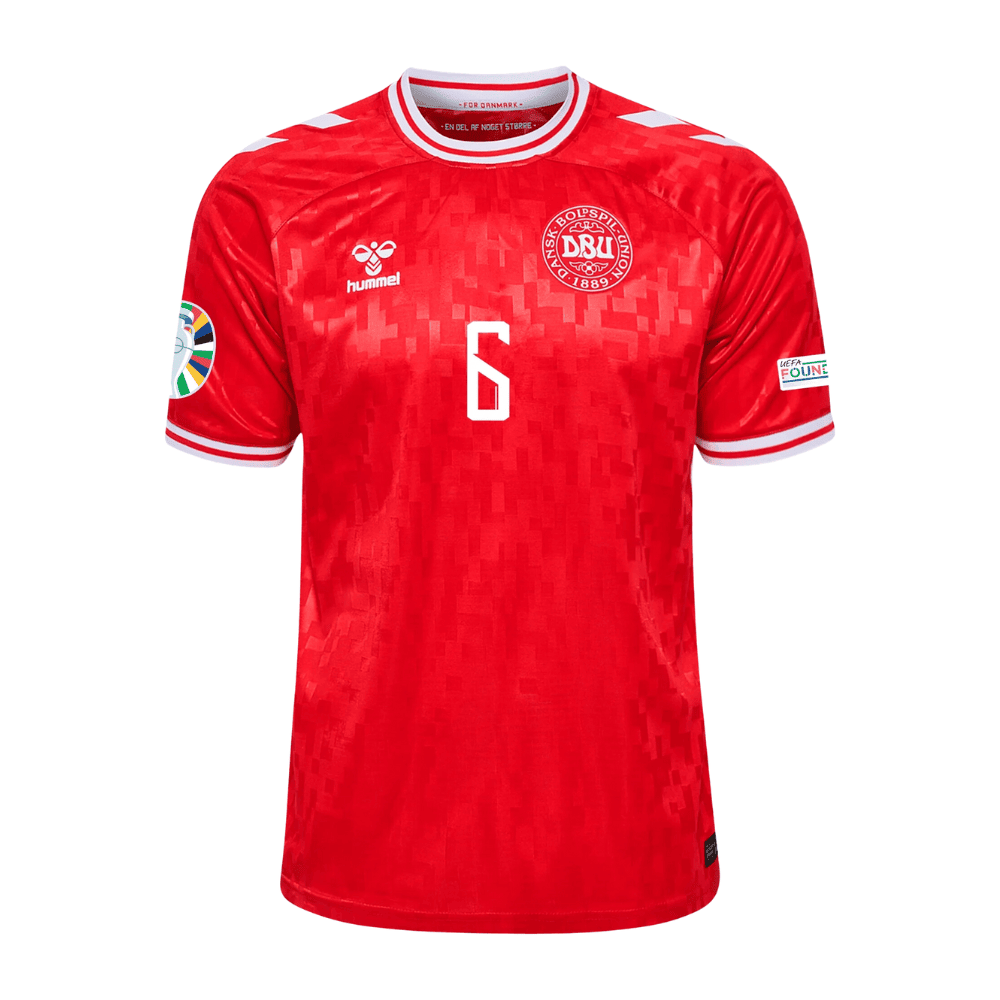 Andreas Christensen 6 Denmark National Team 2024 Home Stadium Men Jersey - Red
