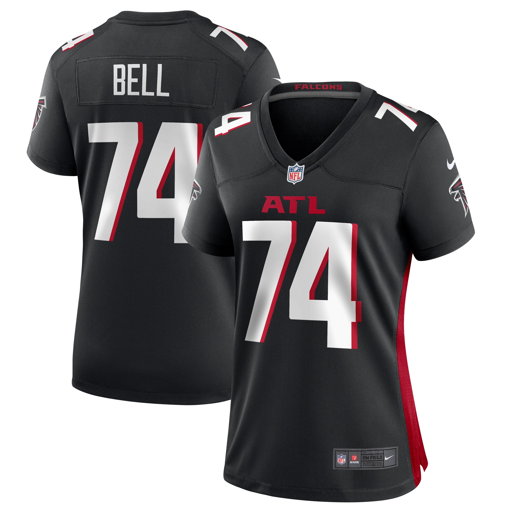 Travis Bell Atlanta Falcons  Women's Team Game Jersey -  Black