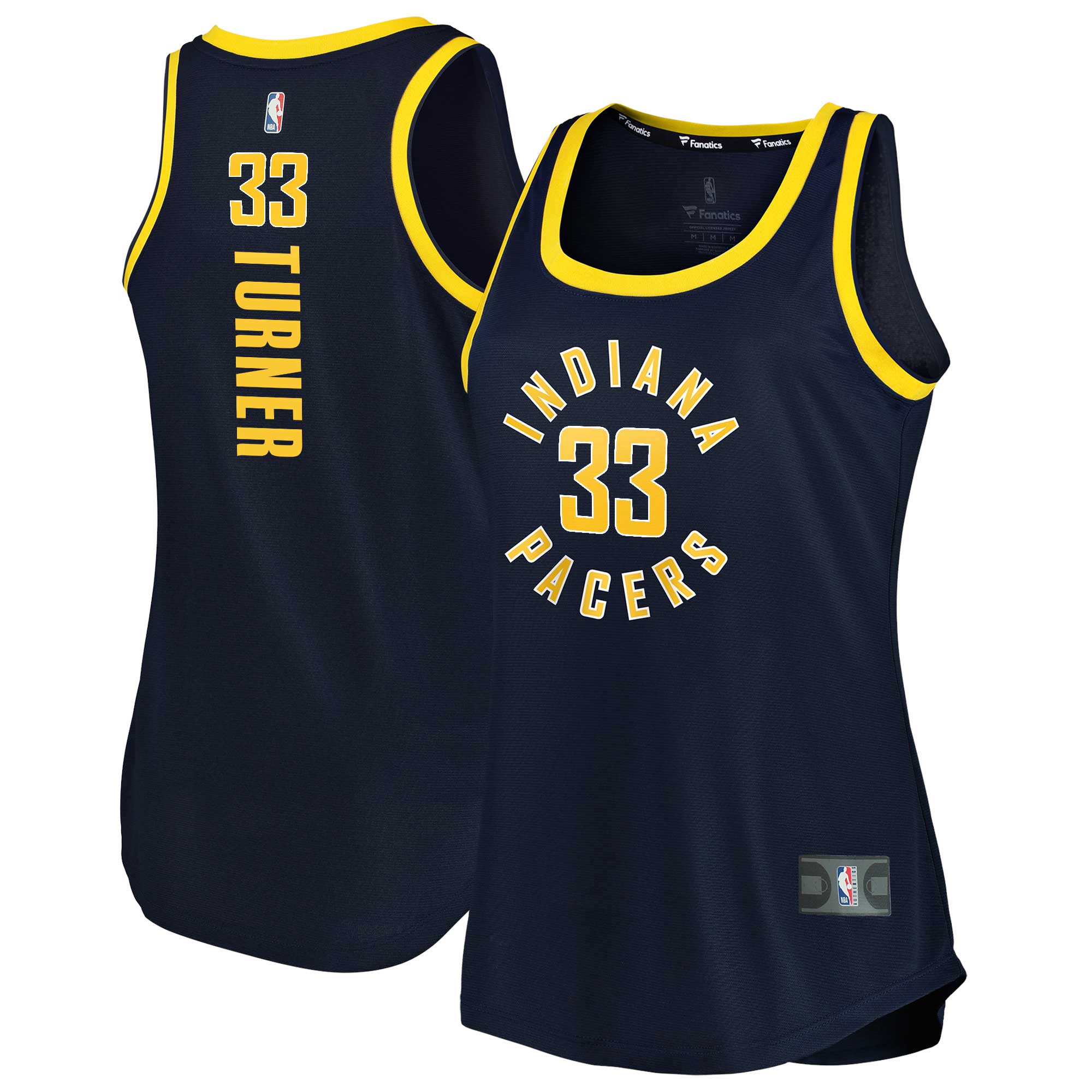 Myles Turner Indiana Pacers Fanatics Women's Fast Break Tank Jersey ...