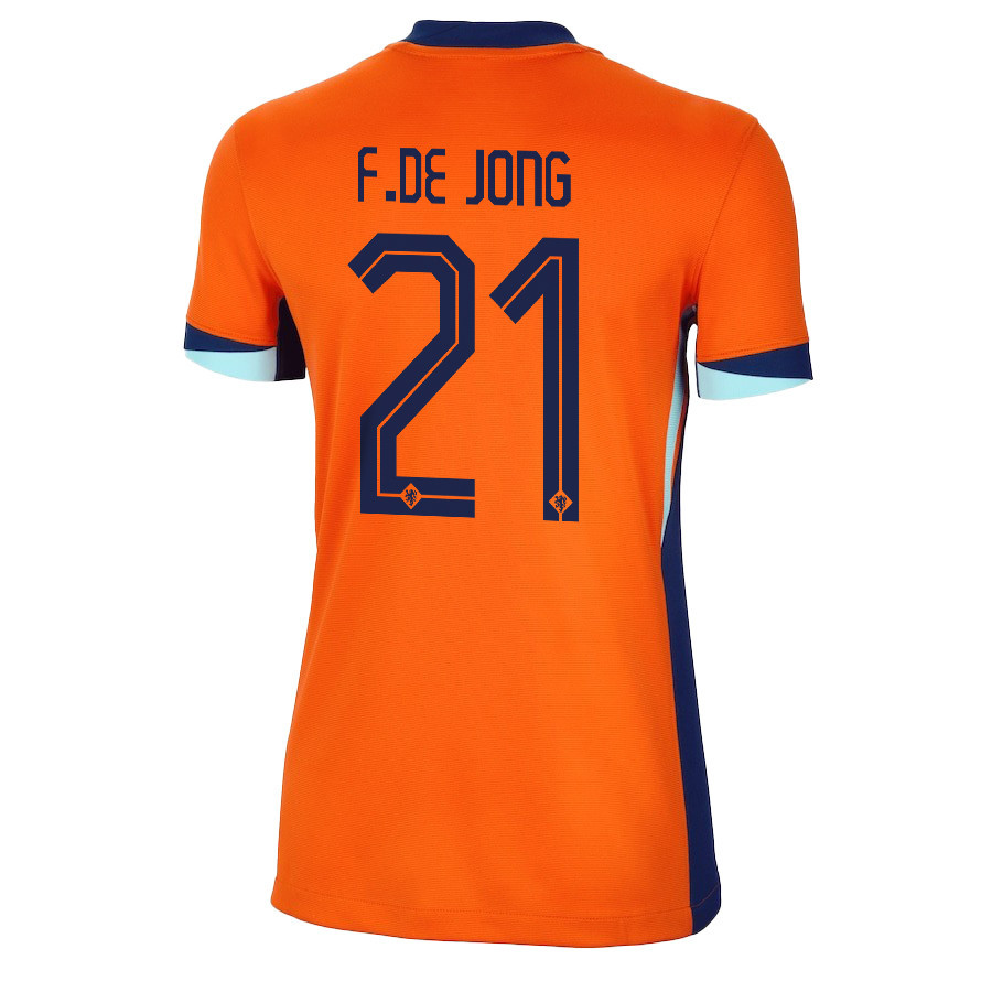 Frenkie de Jong 21 Netherlands National Team 2024/25 Home WOMEN Jersey - Orange