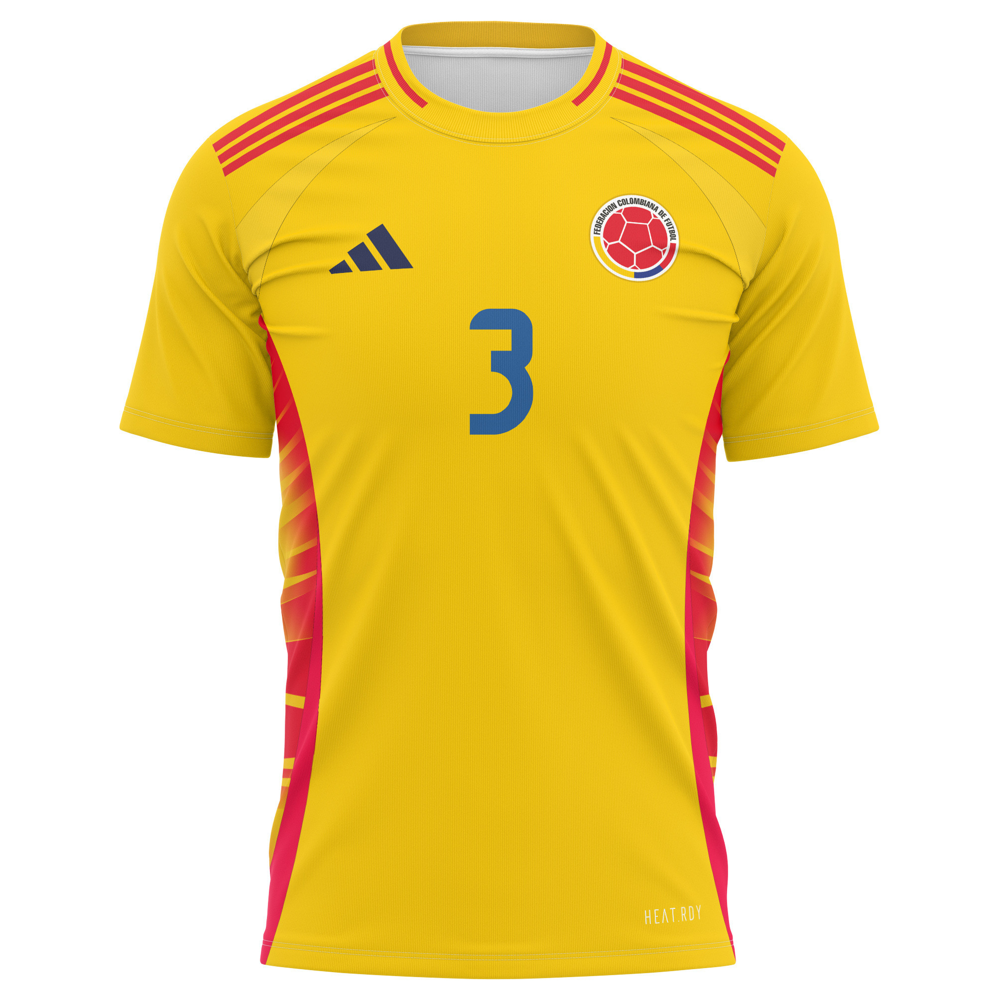 Jhon Lucumi 3 Colombia National Team 2024 Home Kits AOP T-shirt - Yellow