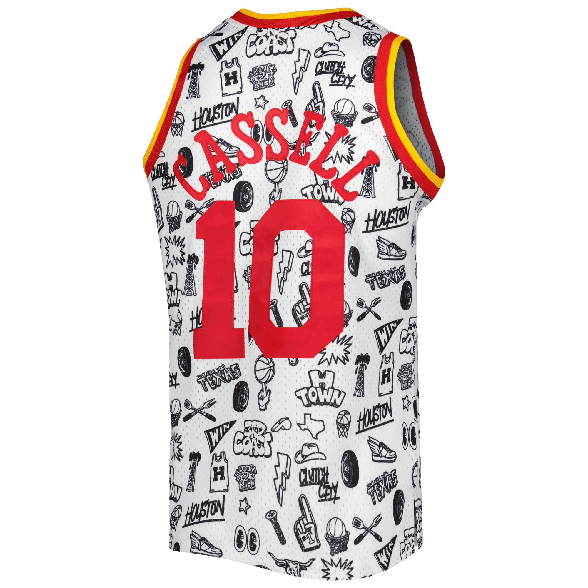 Sam Cassell Houston Rockets Mitchell & Ness 1993\/94 Hardwood Classics Doodle Swingman Jersey - White