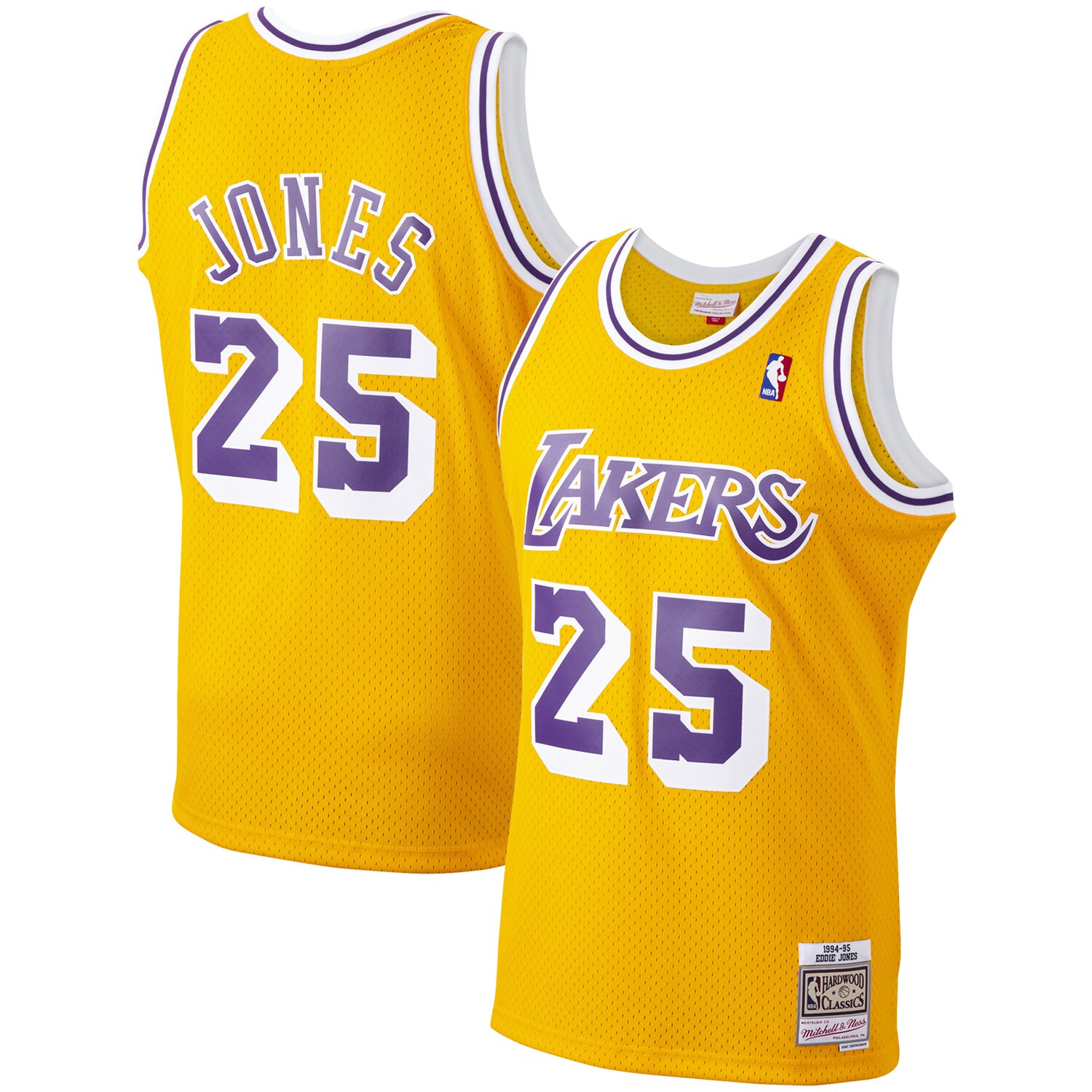 Ed Jones Los Angeles Lakers Mitchell & Ness 1994\/95 Hardwood Classics Swingman Jersey - Gold
