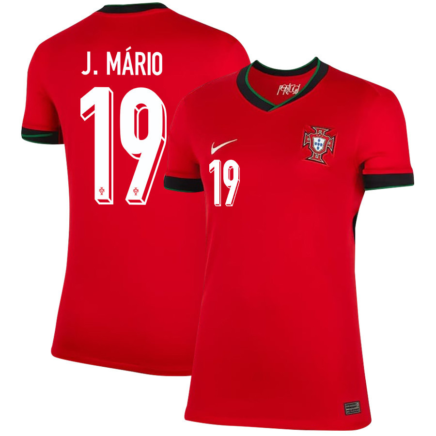 João Mário 19 Portugal National Team 2024/25 Home WOMEN Jersey - Red