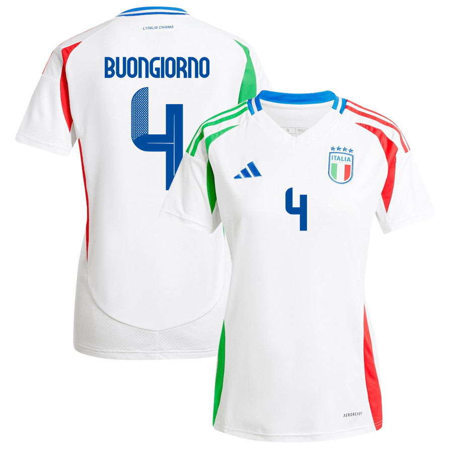 Alessandro Buongiorno 4 Italy National Team 2024/25 Away Women Jersey - White