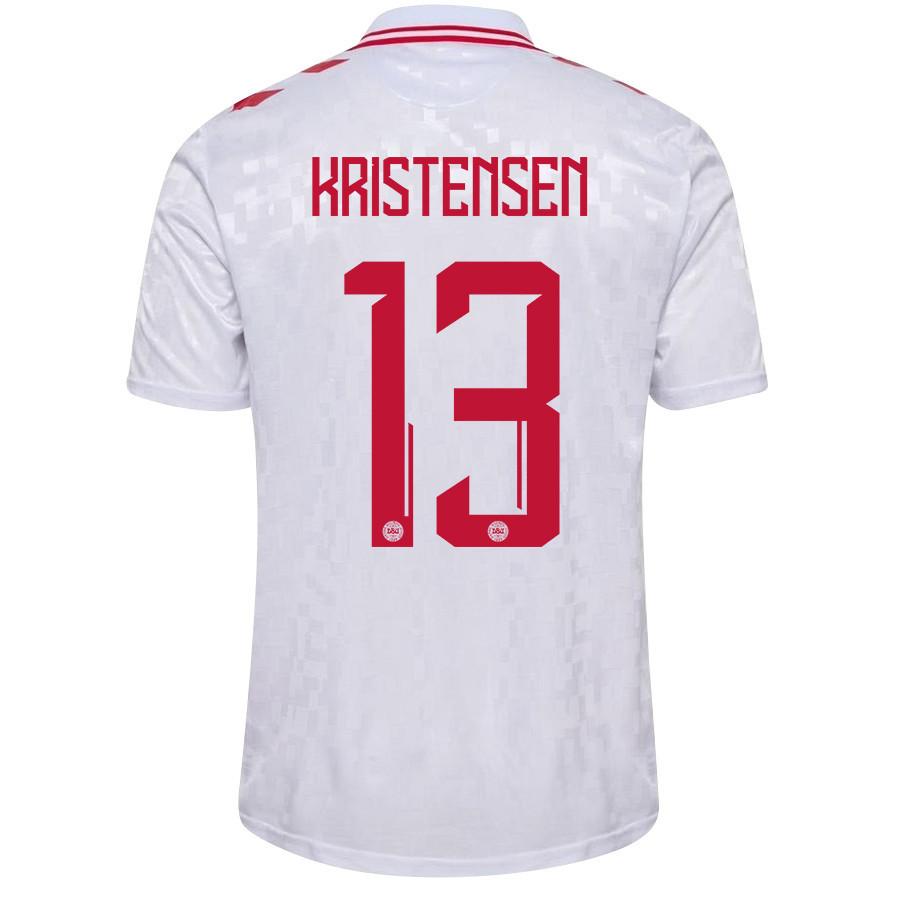Rasmus Kristensen 13 Denmark National Team 2024/25 Away Men Jersey - White