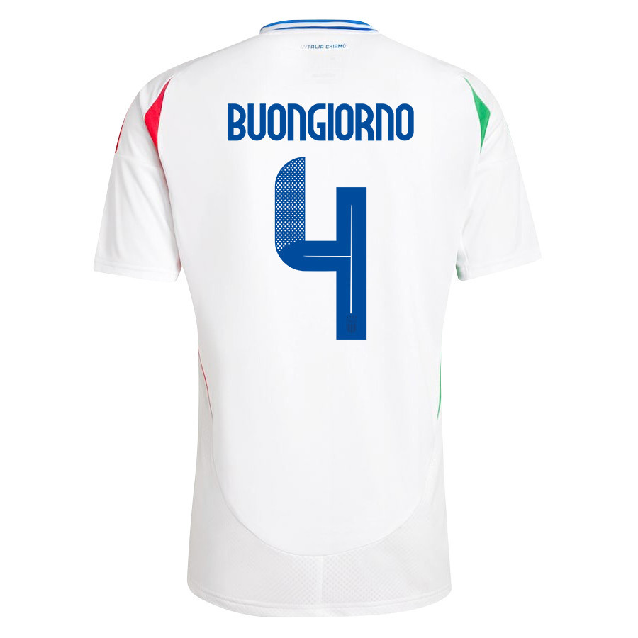 Alessandro Buongiorno 4 Italy National Team 2024/25 Away Men Jersey - White