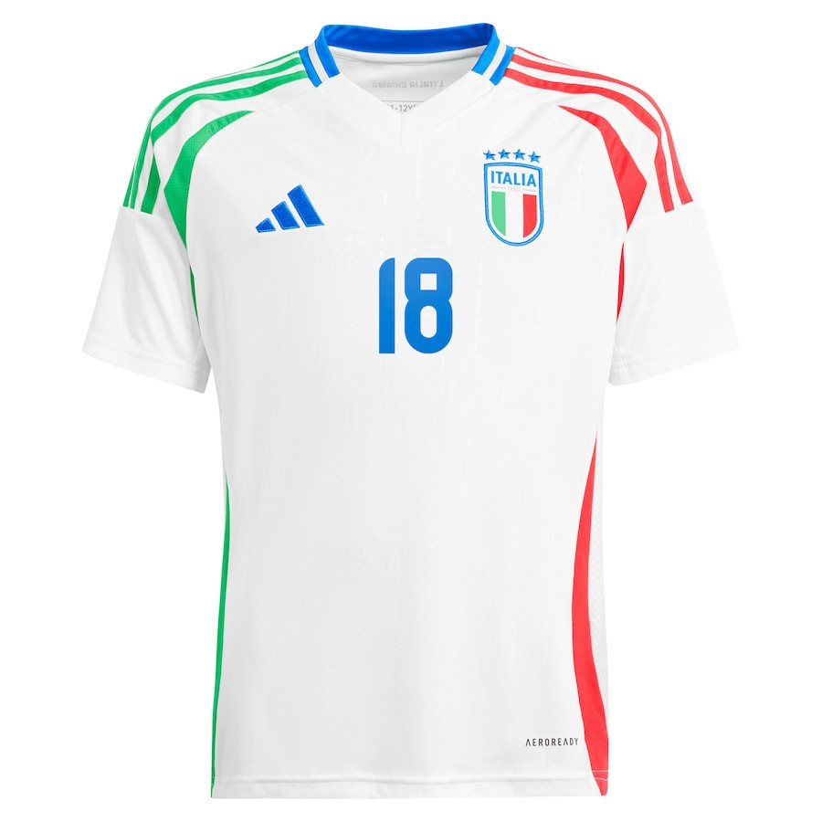 Nicolo Barella 18 Italy National Team 2024 Away YOUTH Jersey - White