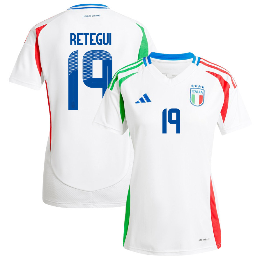 Mateo Retegui 19 Italy National Team 2024/25 Away Women Jersey - White