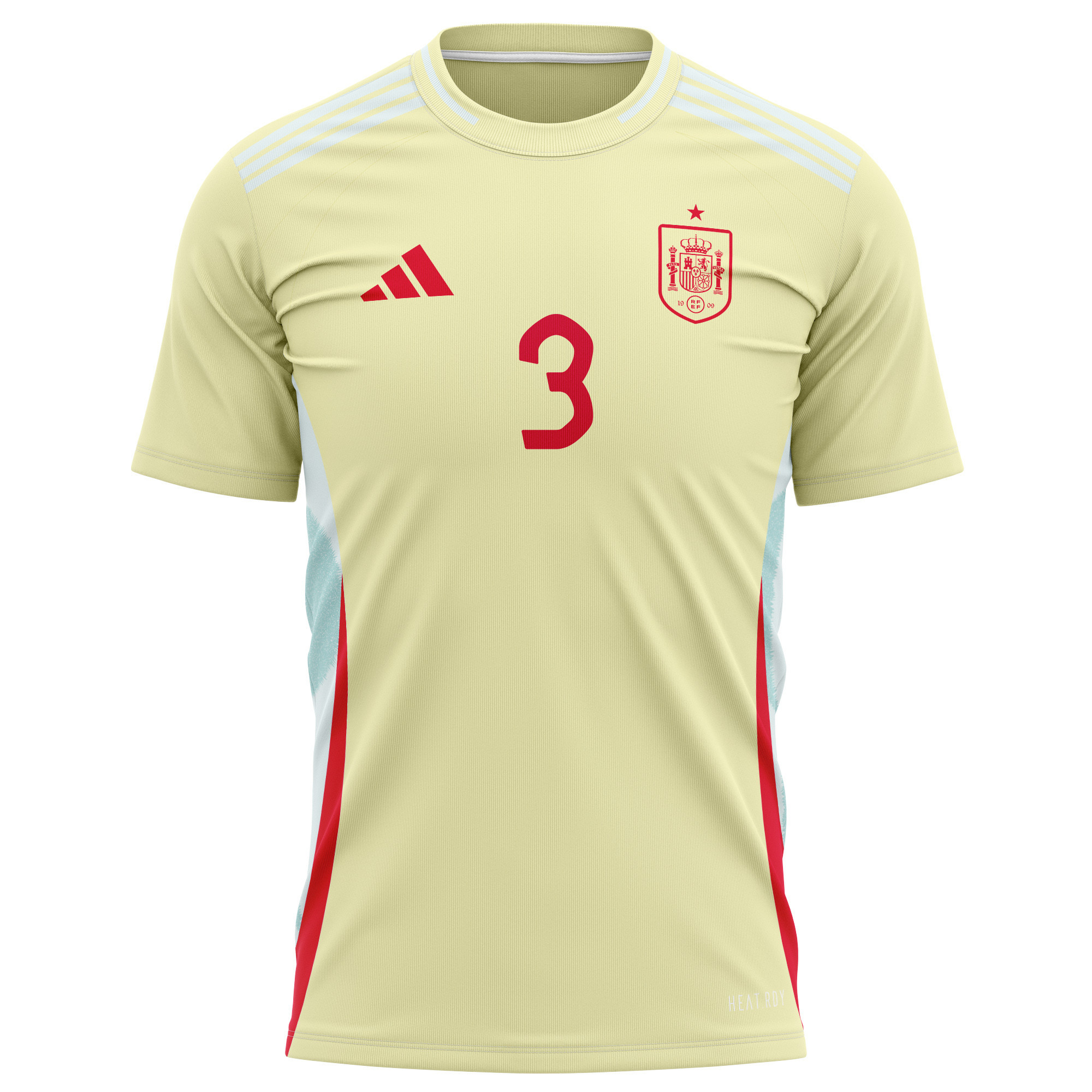 Alejandro Balde 3 Spain National Team 2024 Away Kits AOP T-shirt - Yellow