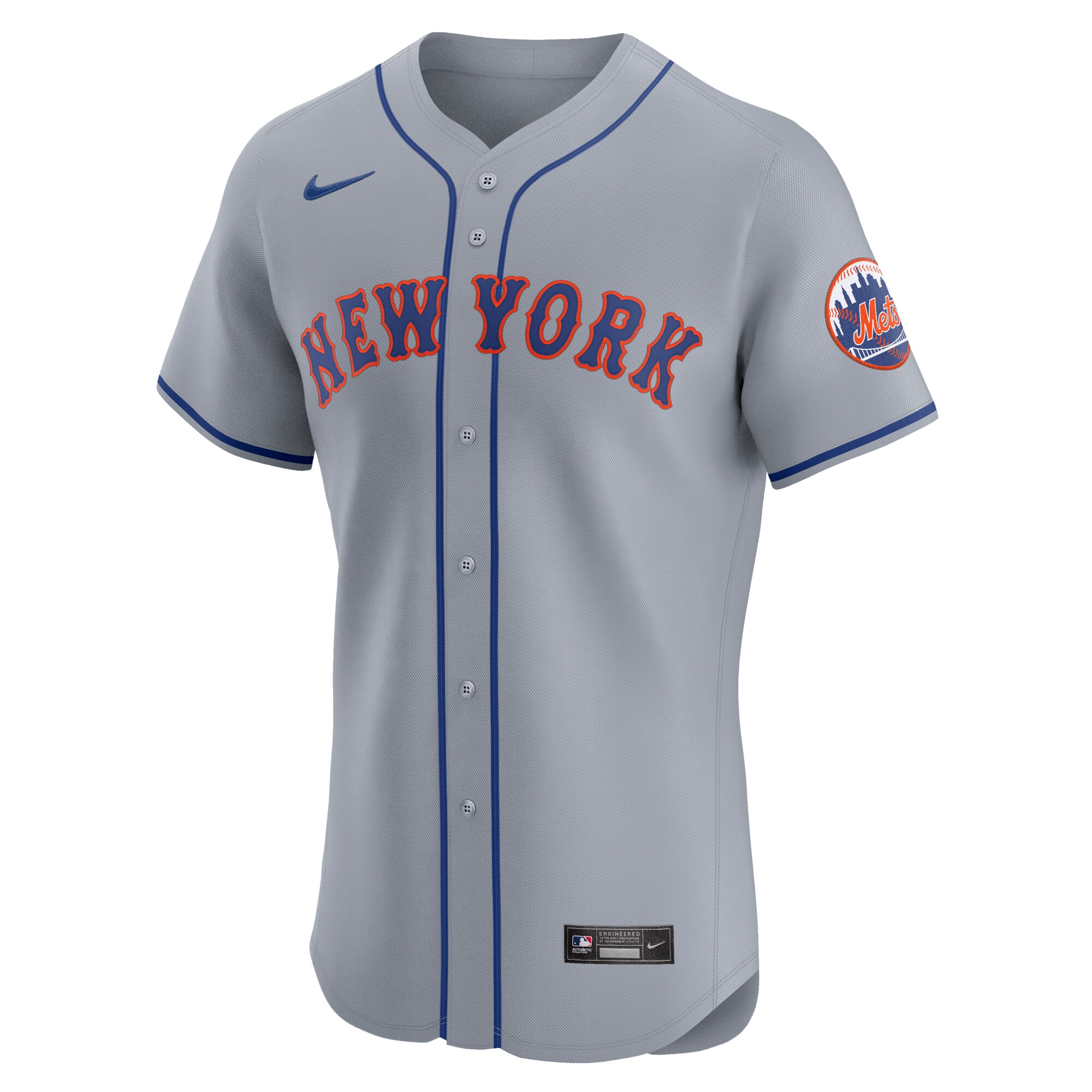 New York Mets  Road Vapor Premier Elite Patch Jersey - Gray