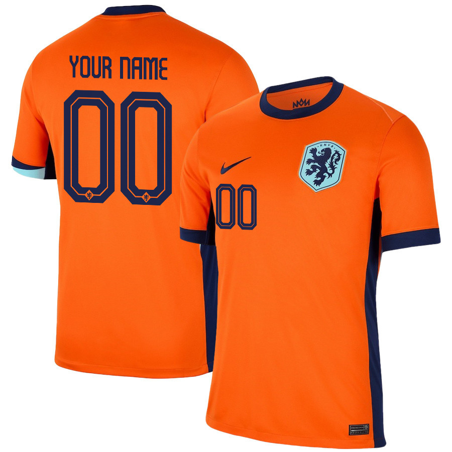Netherlands National Team 2024/25 Home Men Custom Jersey - Orange
