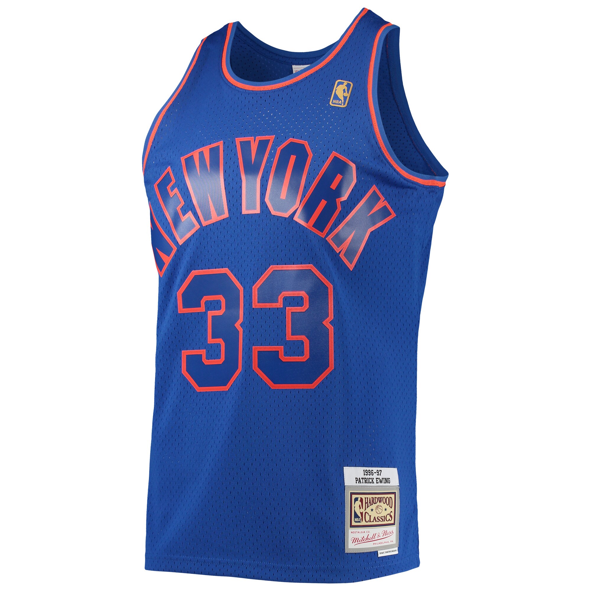 Patrick Ewing New York Knicks Mitchell & Ness 1996\/97 Hardwood Classics Swingman Jersey - Blue