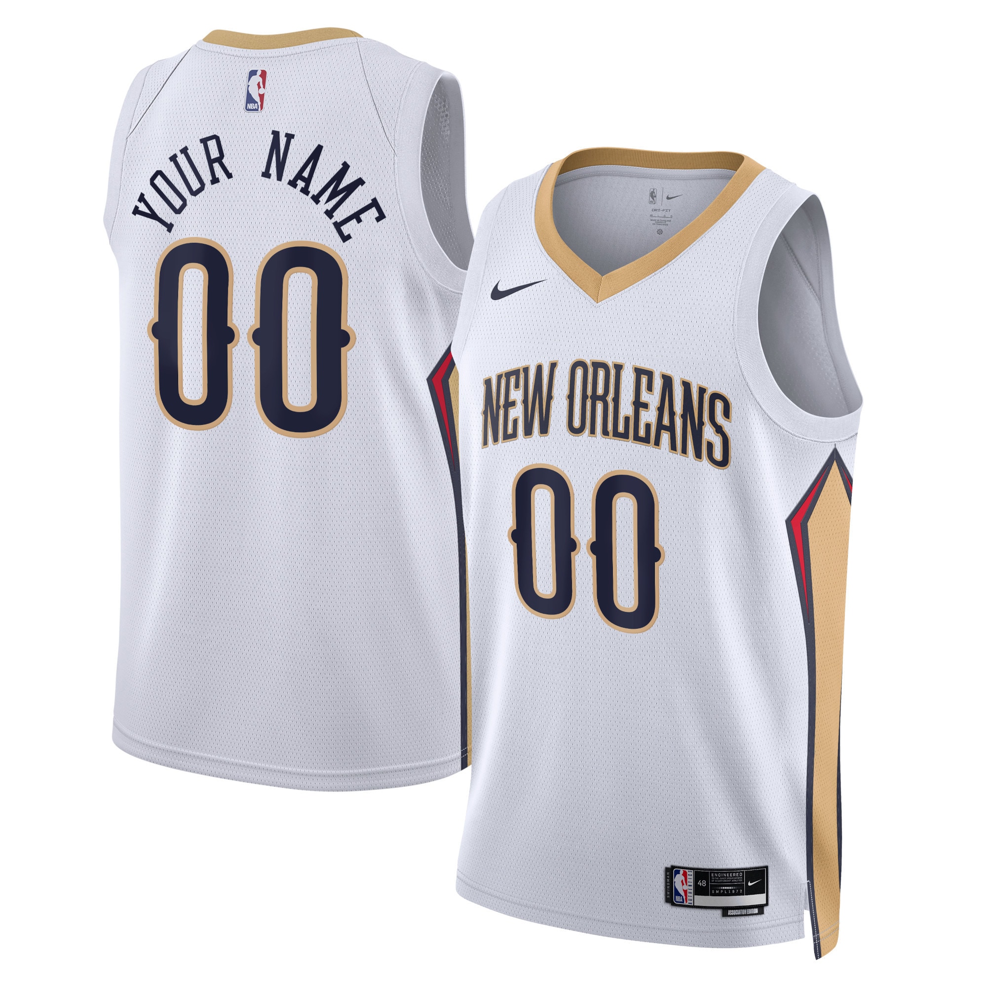 New Orleans Pelicans Nike Unisex Swingman Custom Jersey White ...