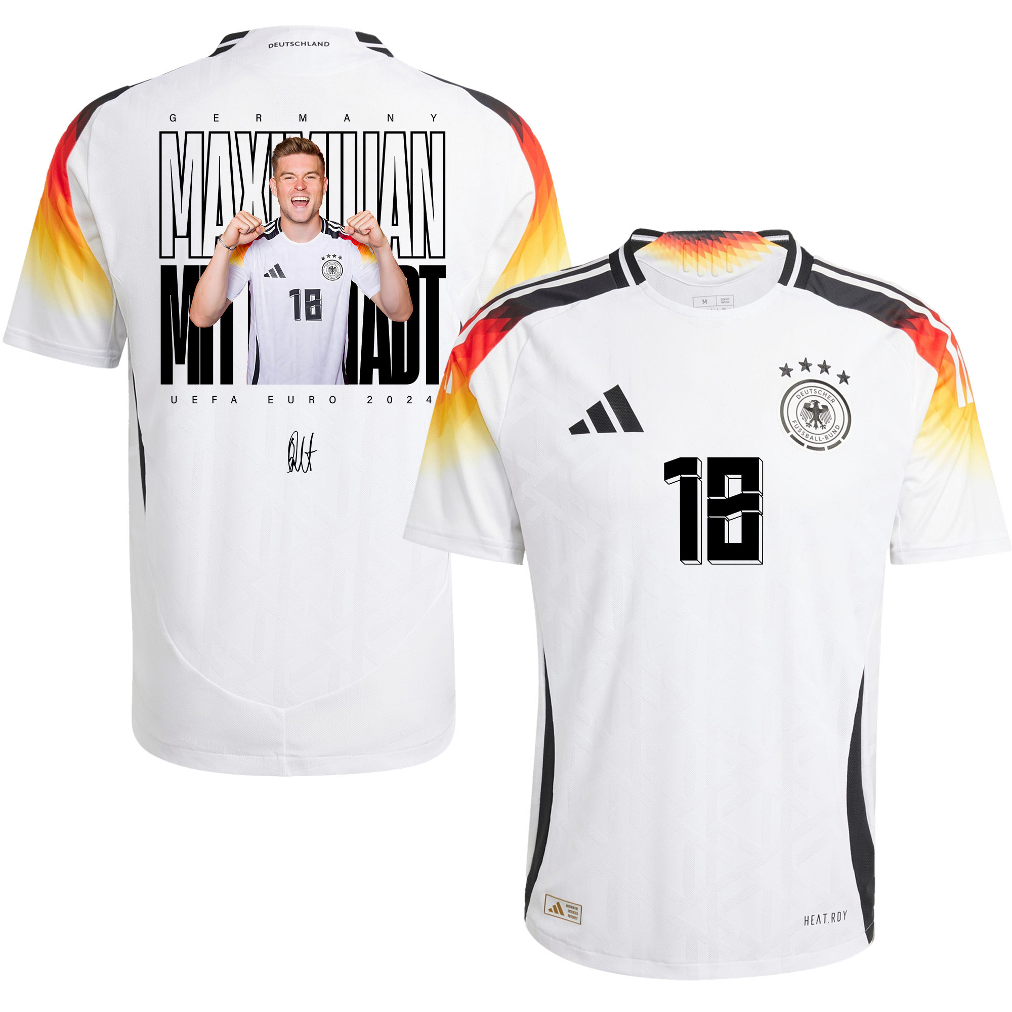 Maximilian Mittelstädt 18 Signed Germany National Team 2024 Young Talent Home Men Jersey - White
