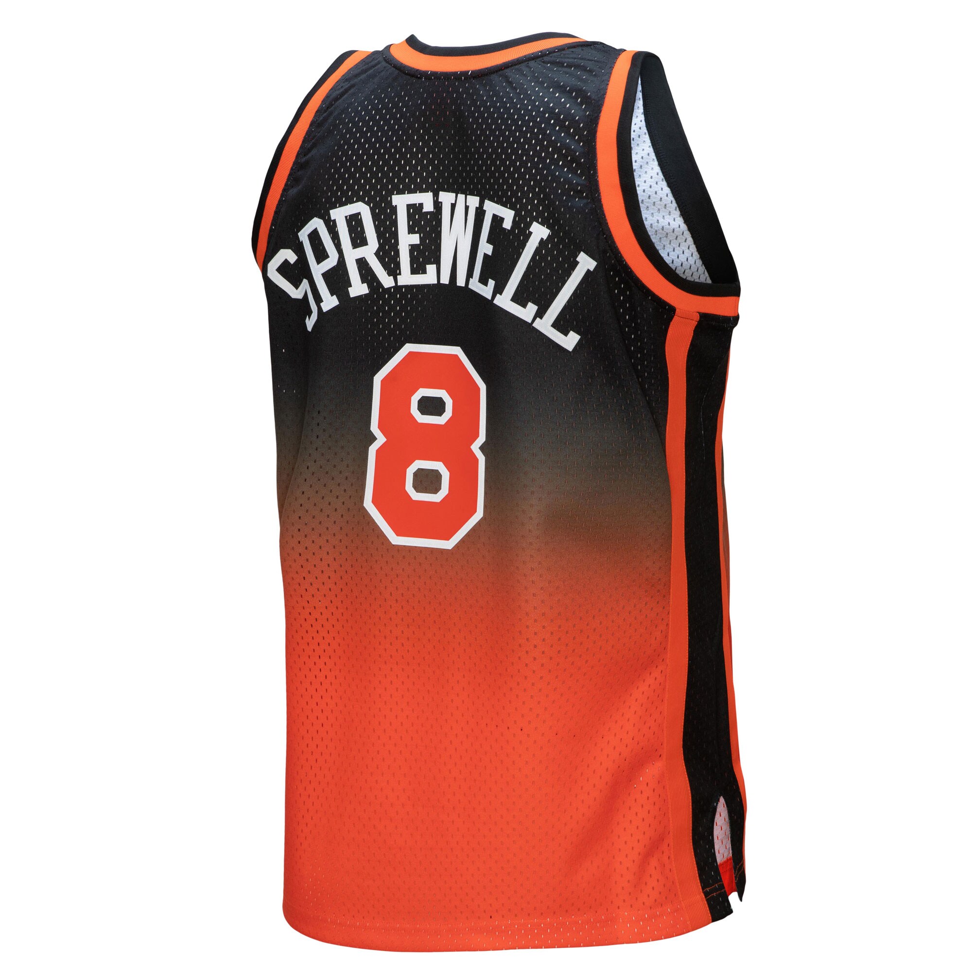 Latrell Sprewell New York Knicks Mitchell & Ness 1998\/99 Hardwood Classics Fadeaway Swingman Player Jersey - Orange\/Black
