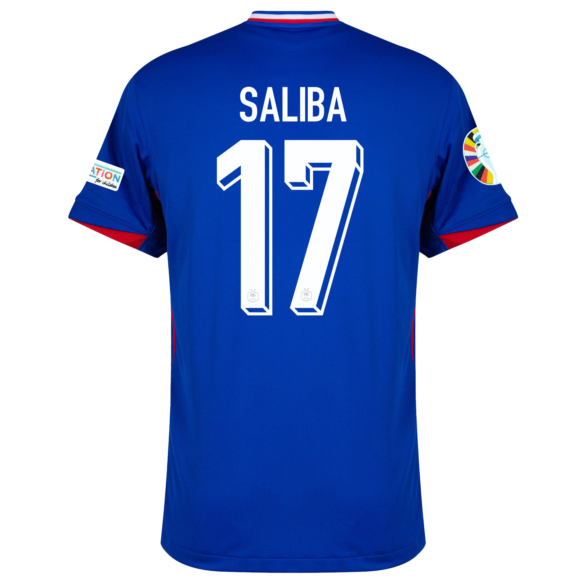 William Saliba 17 France National Team 2024/25 Home Jersey - Euro UEFA Patch - Men, Blue