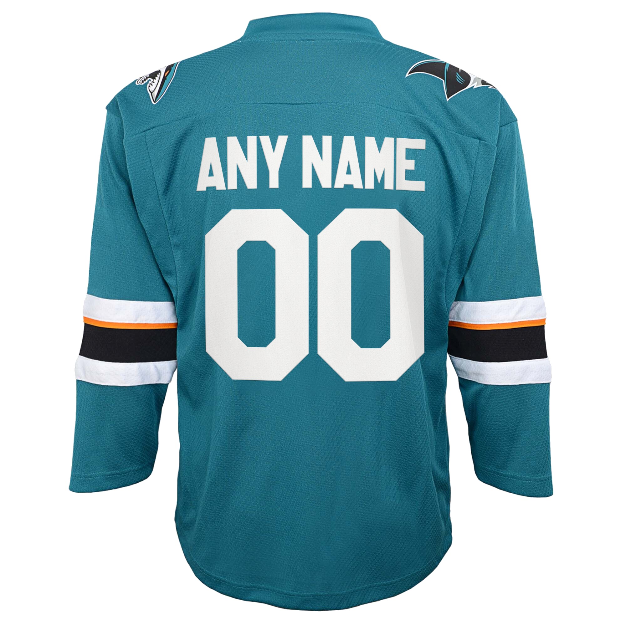 San Jose Sharks Youth 2021\/22 Home Replica Custom Jersey - Teal
