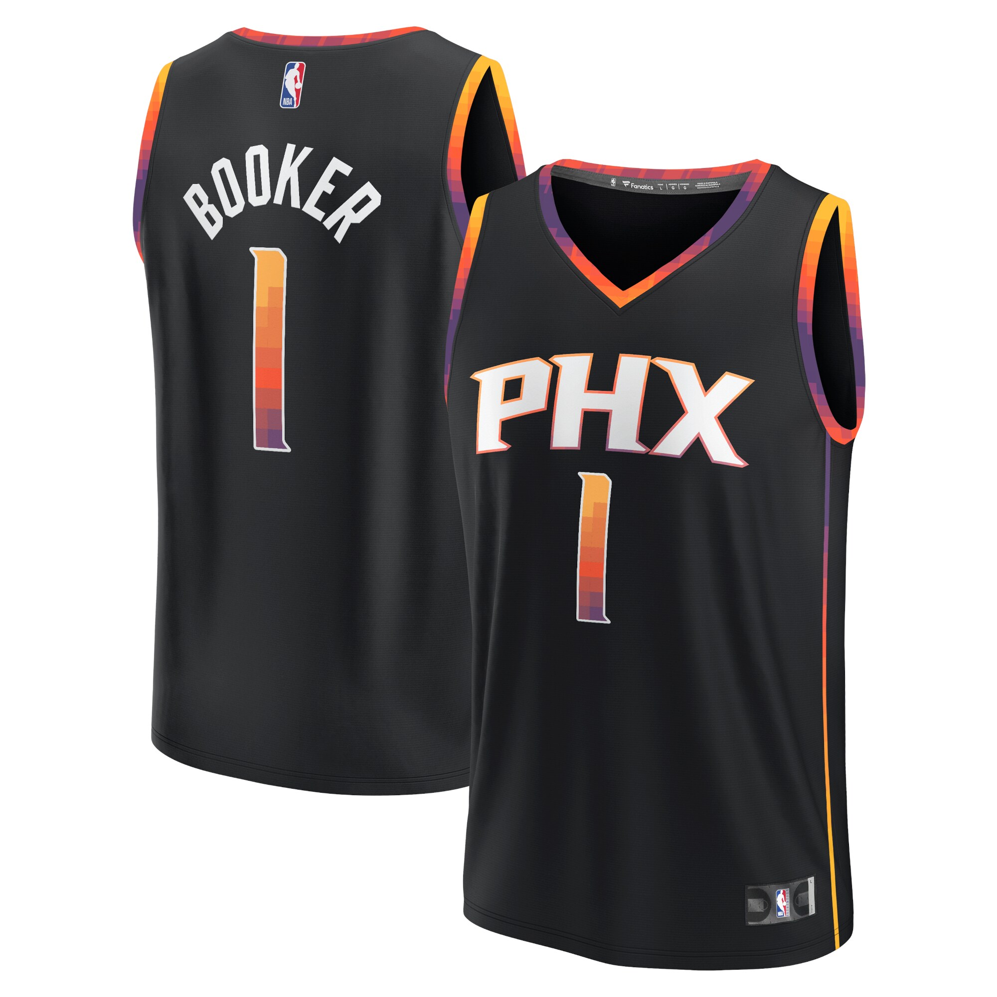 Devin Booker Phoenix Suns Fanatics Fast Break Replica Player Jersey - Statement Edition - Black